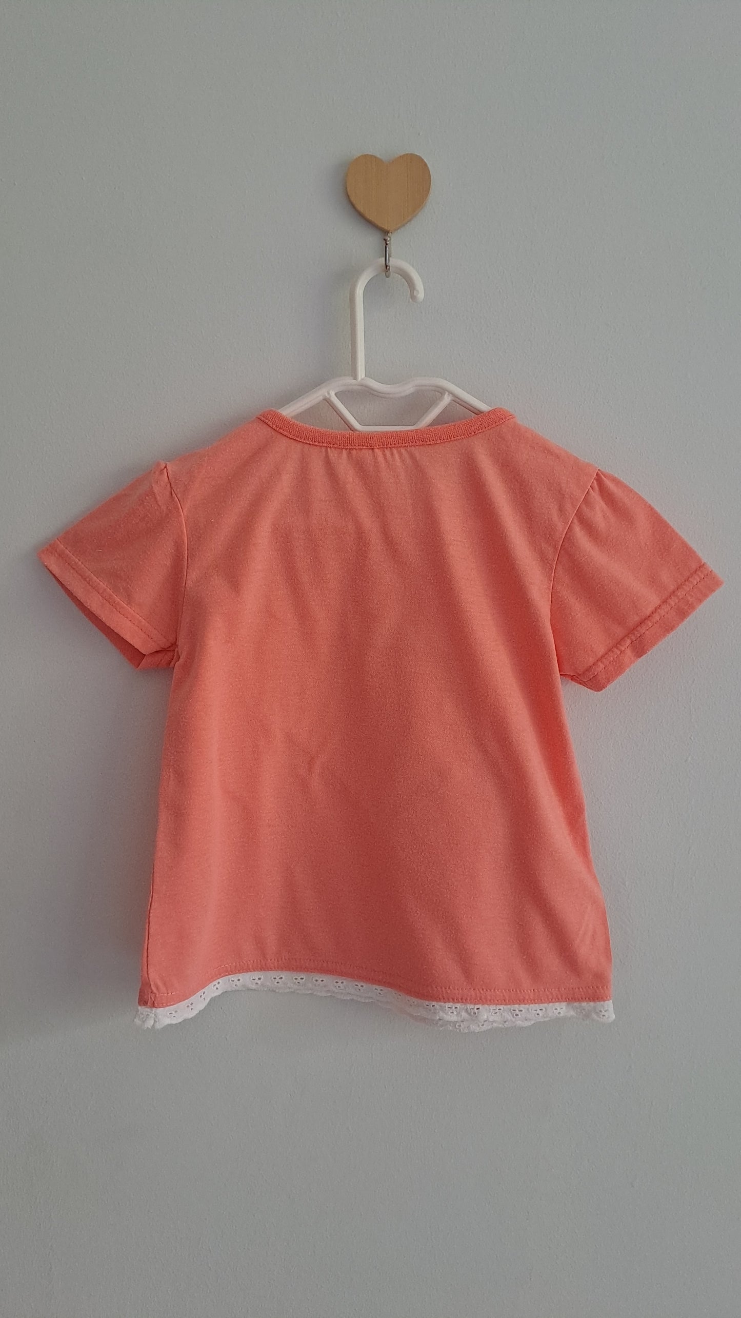 Coral Heart Teeshirt Ackermans 12-18 Months