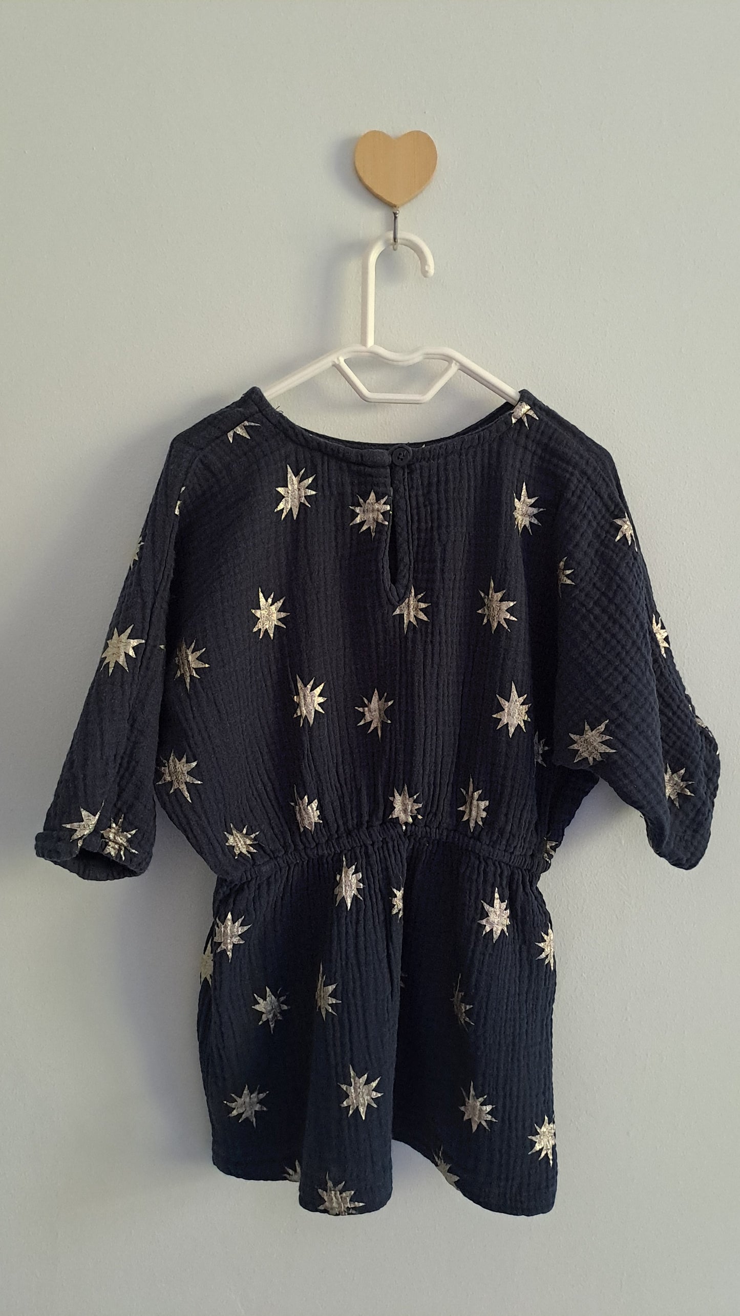 Dark Navy Muslin Dress With Silver Stars Cotton On Baby 12-18 Months