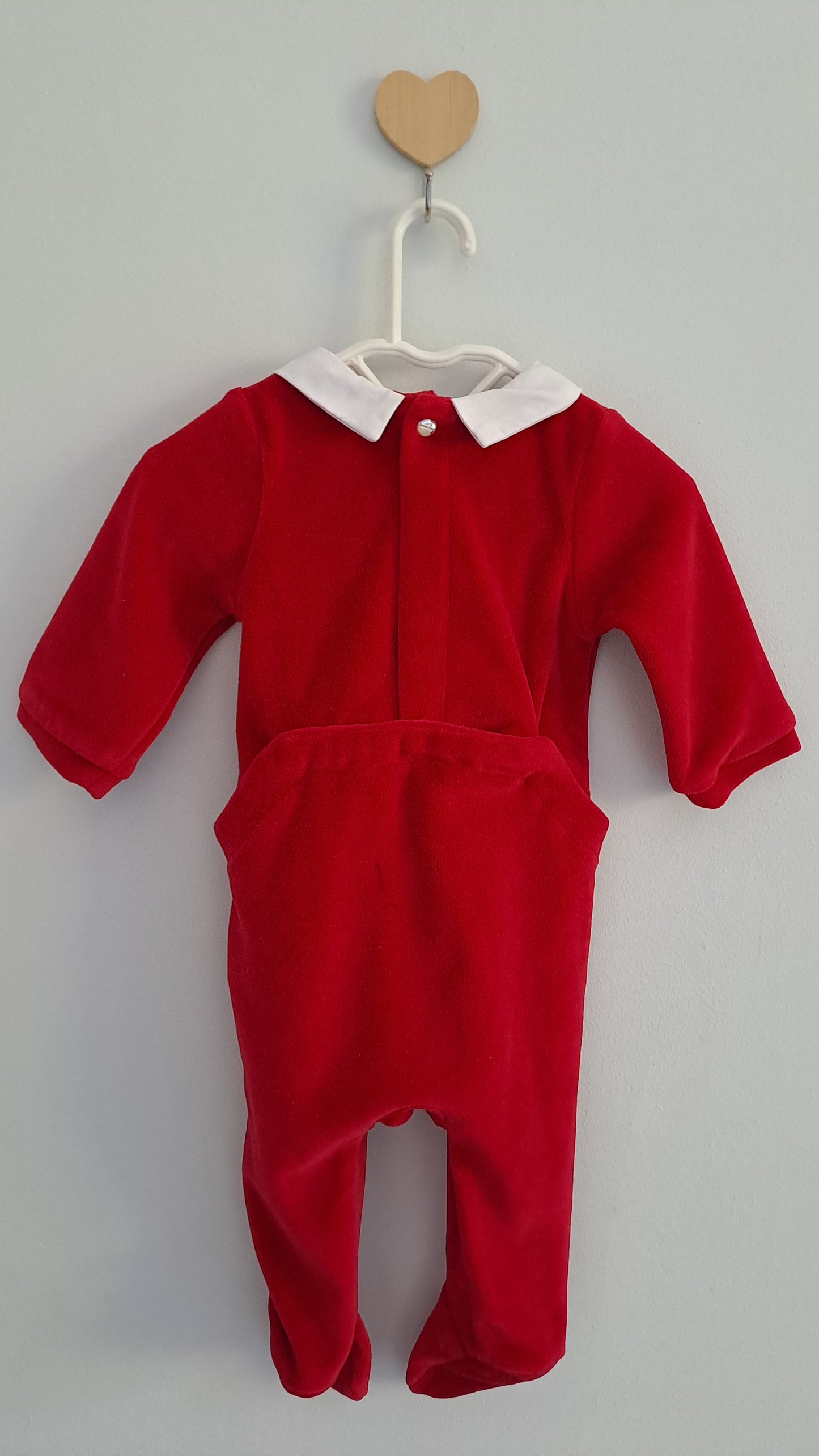 Jacadi Paris Baby Velour Holiday Pajamas 0-3 Months