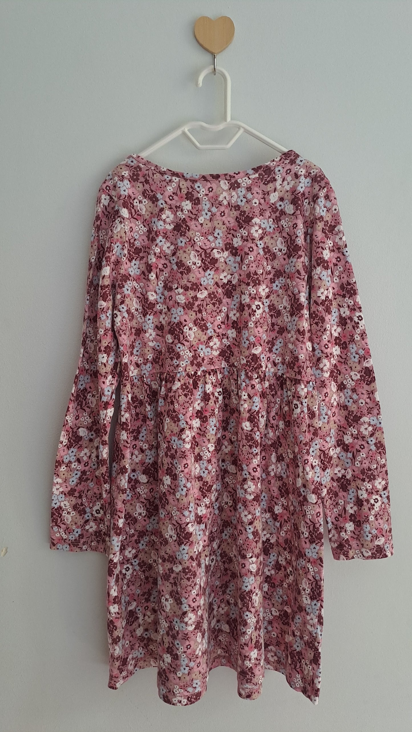 Girls Ditsy Floral Long Sleeve Cotton Dress – H&M (Age 6-8)