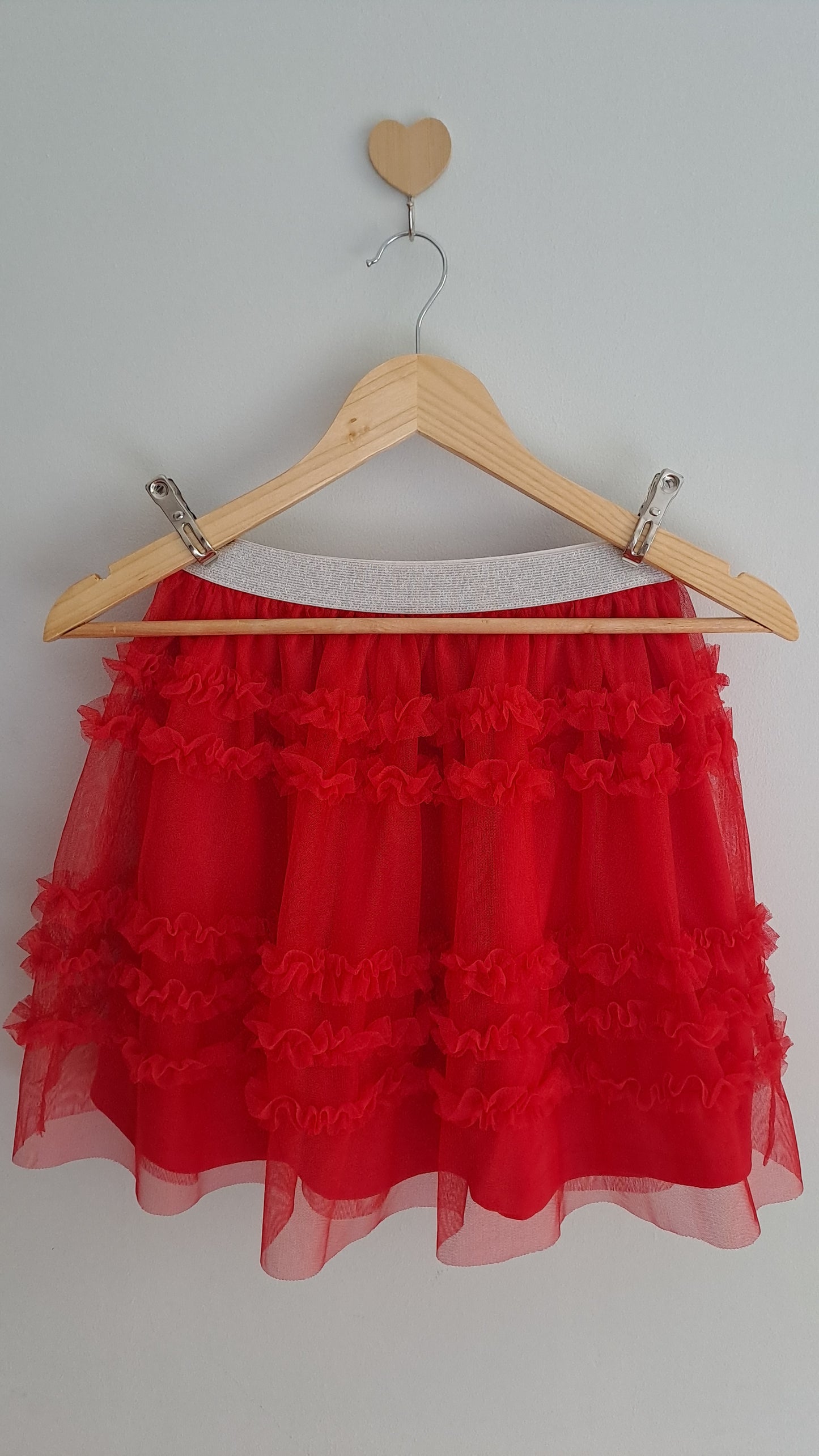 Girls Red Ruffle Tulle Skirt – Woolworths (Age 7-8)