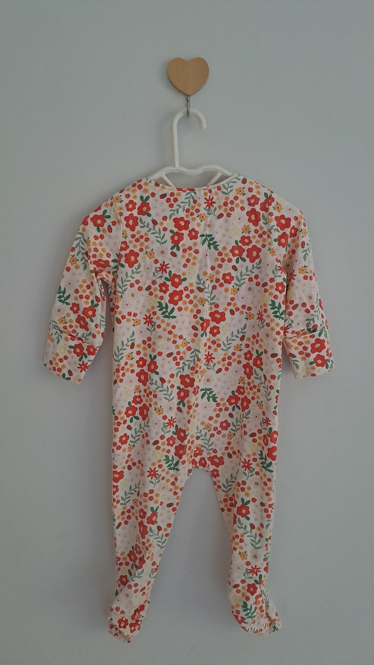 Cotton On Floral & Ladybird Zip Onesie 3-6 Months