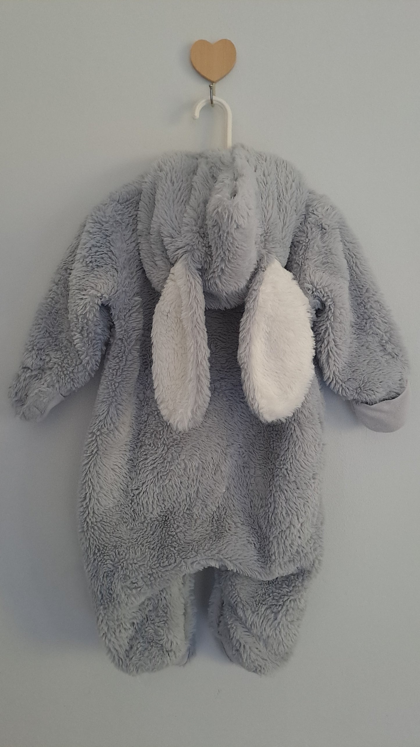 Woolworths Grey Fluffy Bunnysuit with Ears 3-6 Months
