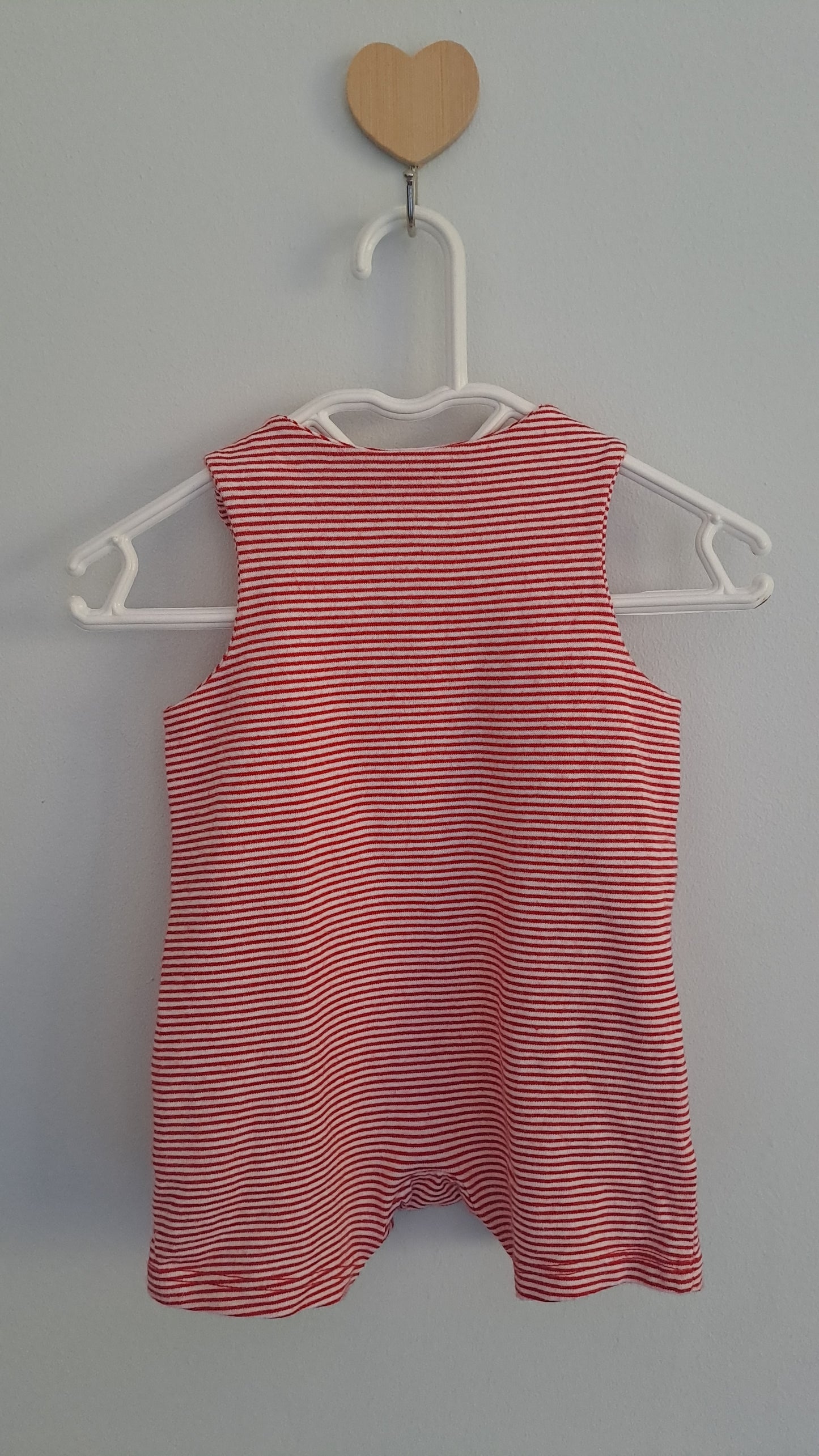 Obaïbi Red & White Striped Whale Bubble Romper Newborn 0-1 Month