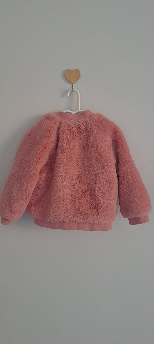 Anko Girls' Faux Fur Bomber Jacket Size 18-24 Months
