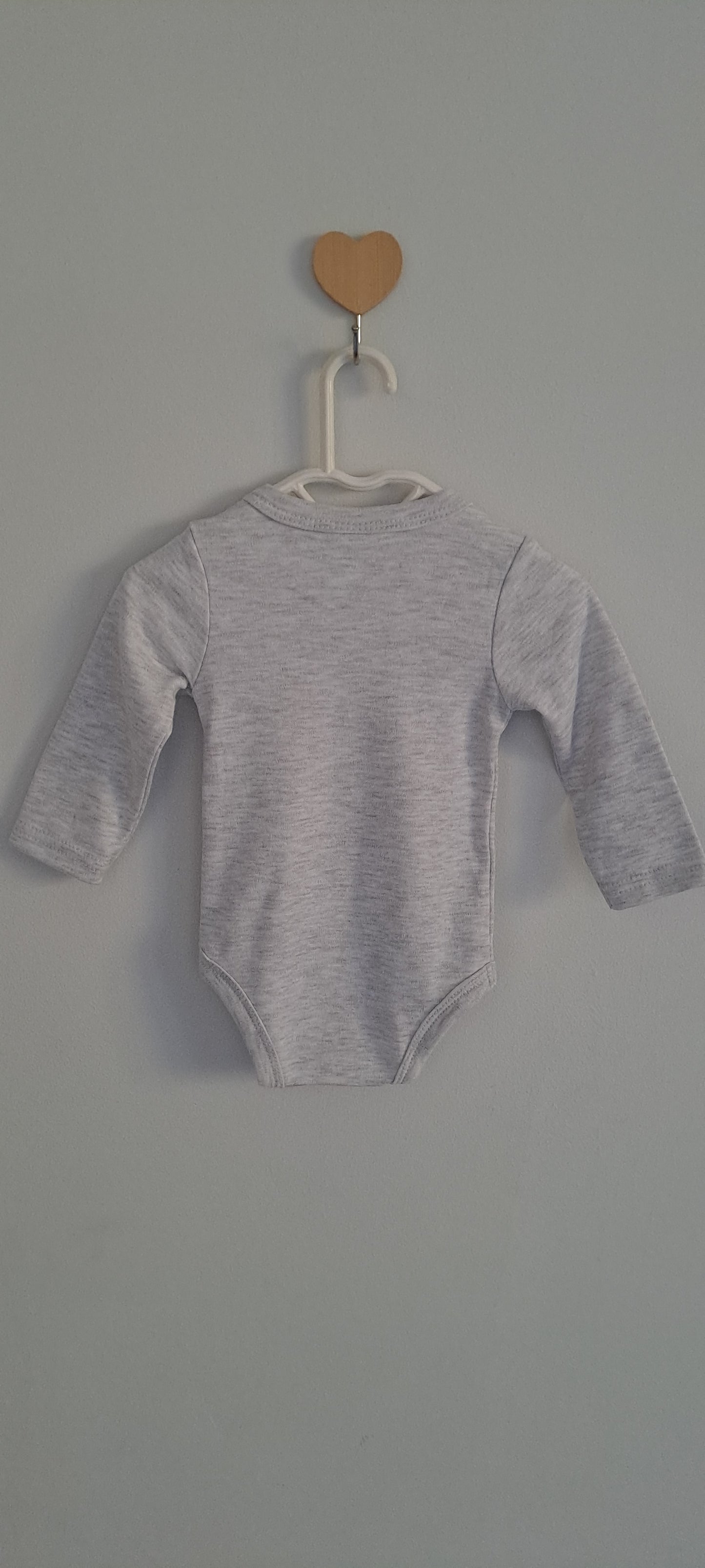 Ackermans Grey Long Sleeve Bodysuit 0-3 Months