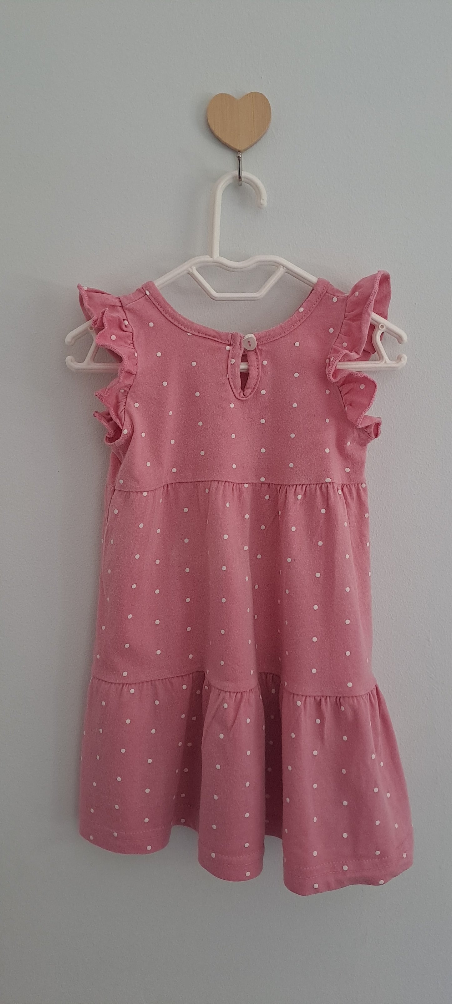 Tiny Tots Pink White Polka Dot Dress 6-12 Months