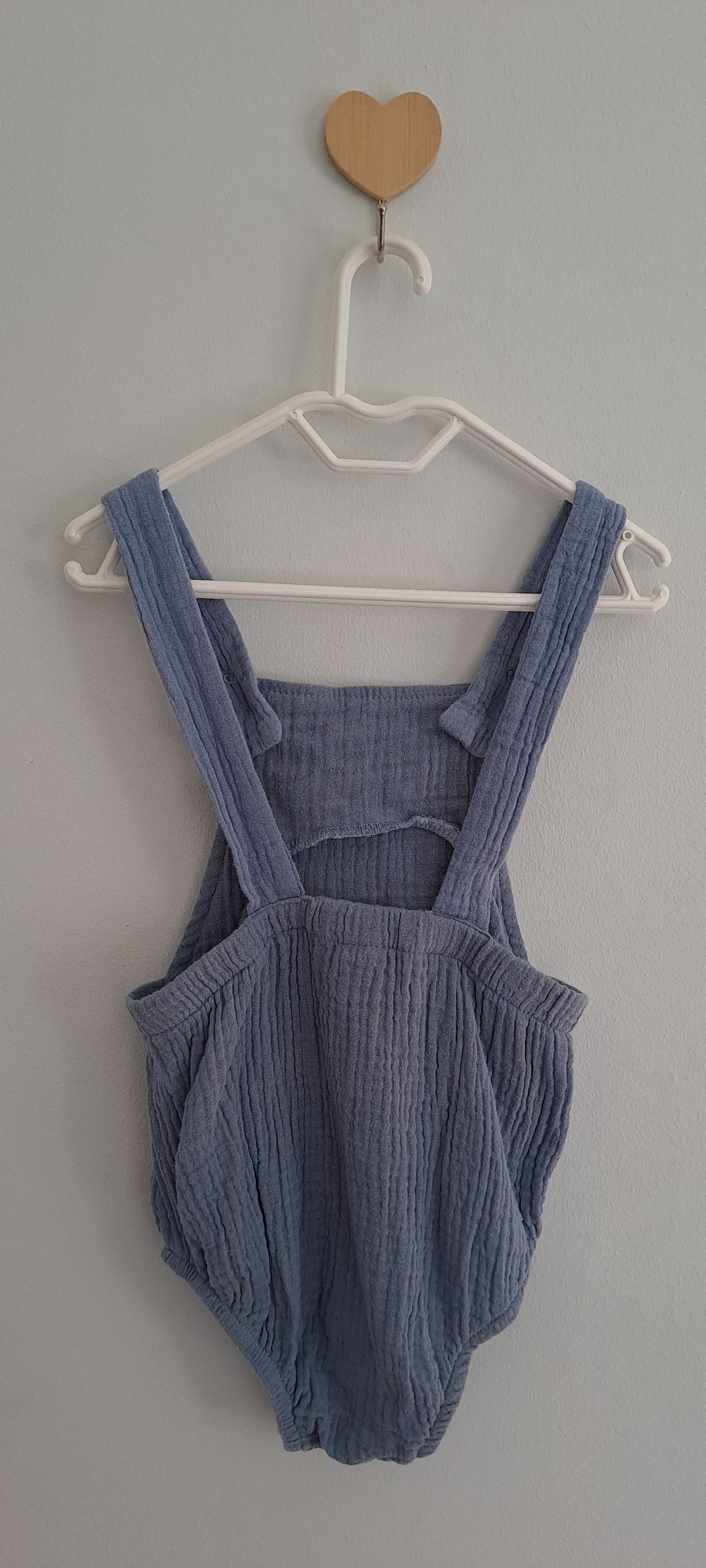 Tiny Tots Blue Muslin Dungarees 6-12 Months