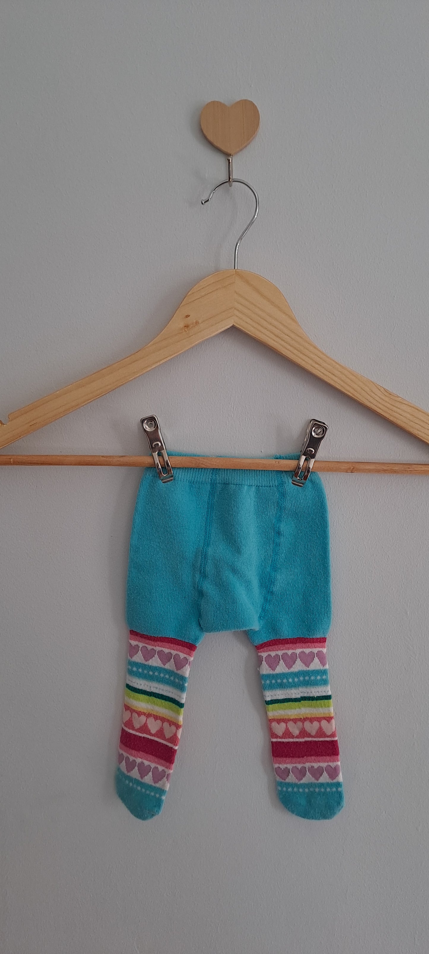 Multicoloured Heart Print Thick Winter Stockings 6-12 Months