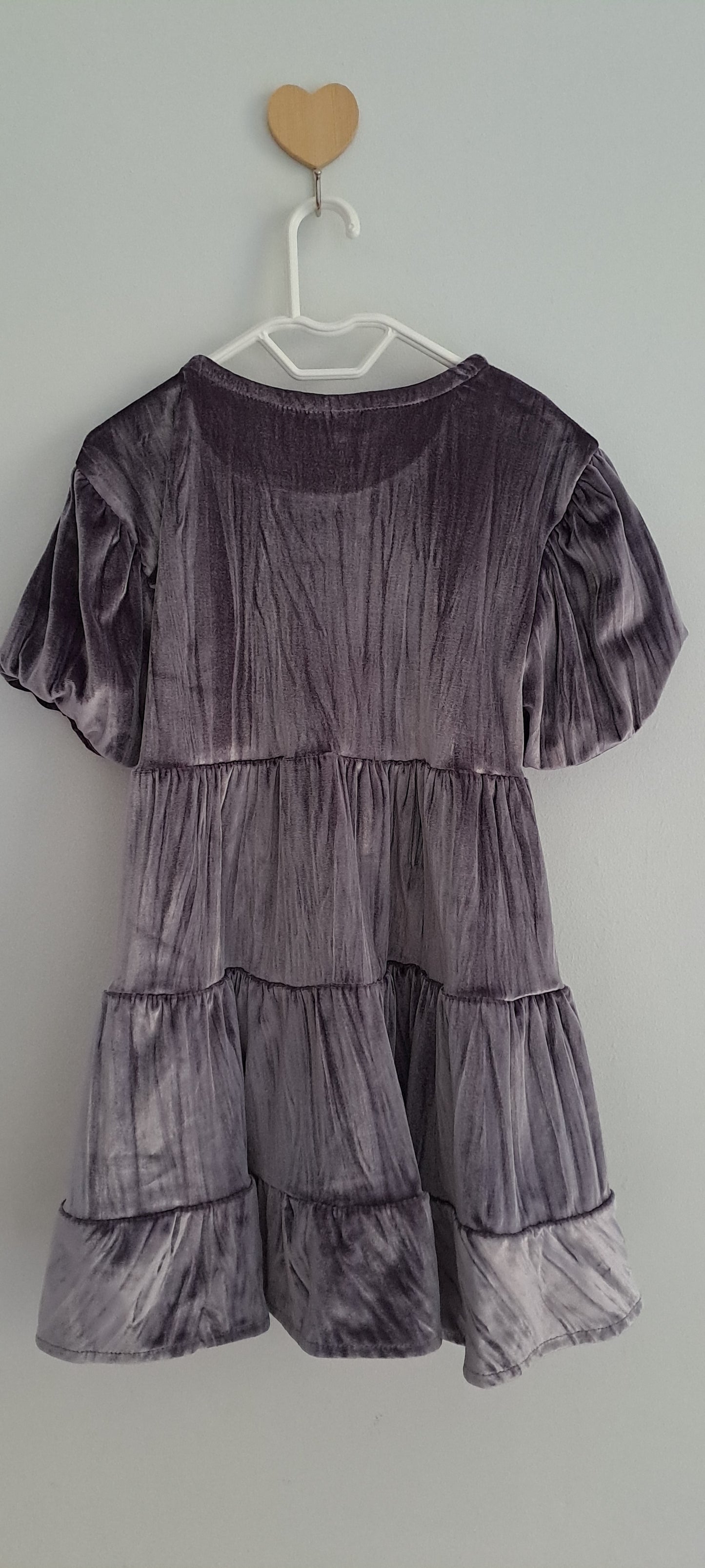 Zara Kids Purple Tiered Velvet Party Dress 2-3 Years