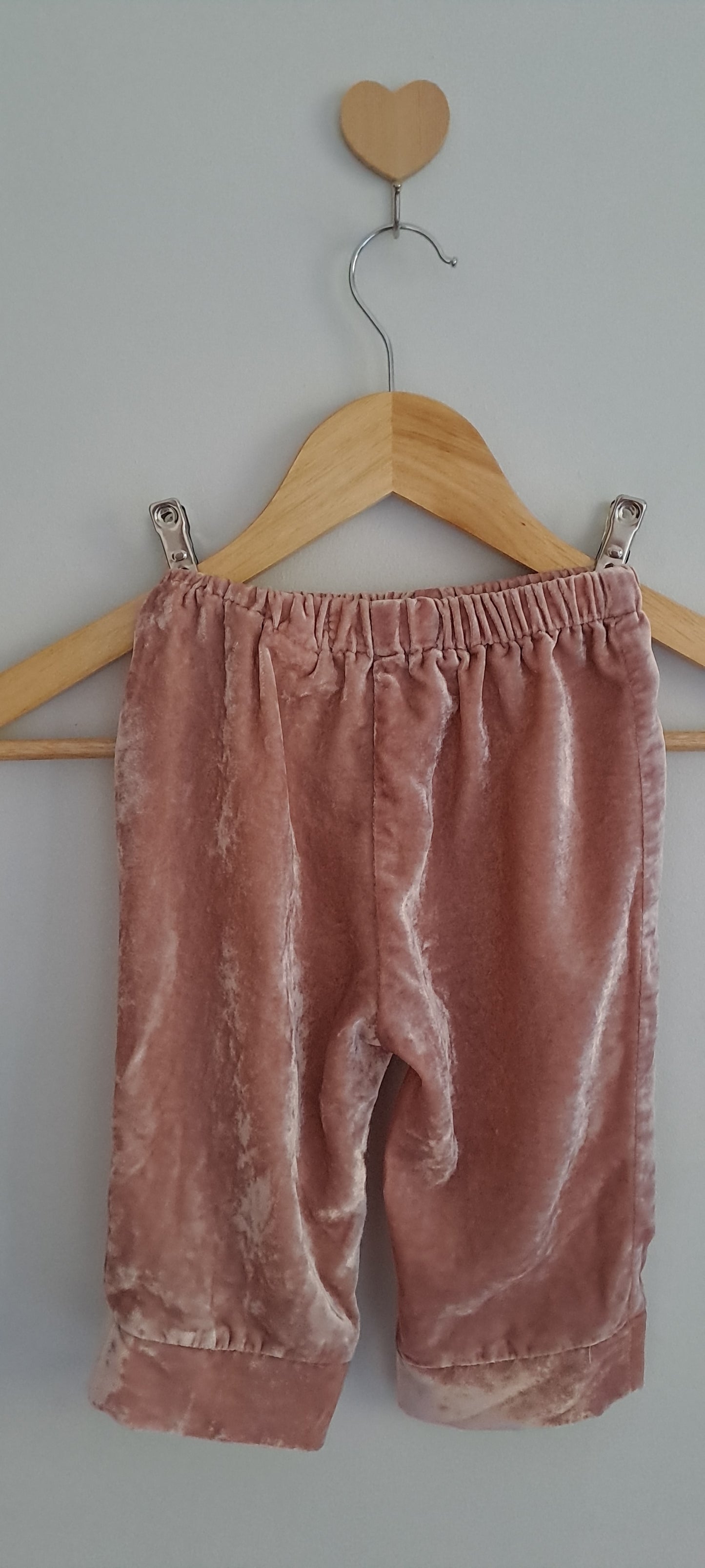 Zara Kids Mauve Pink Velour Wide-Leg Trousers 18-24 Months