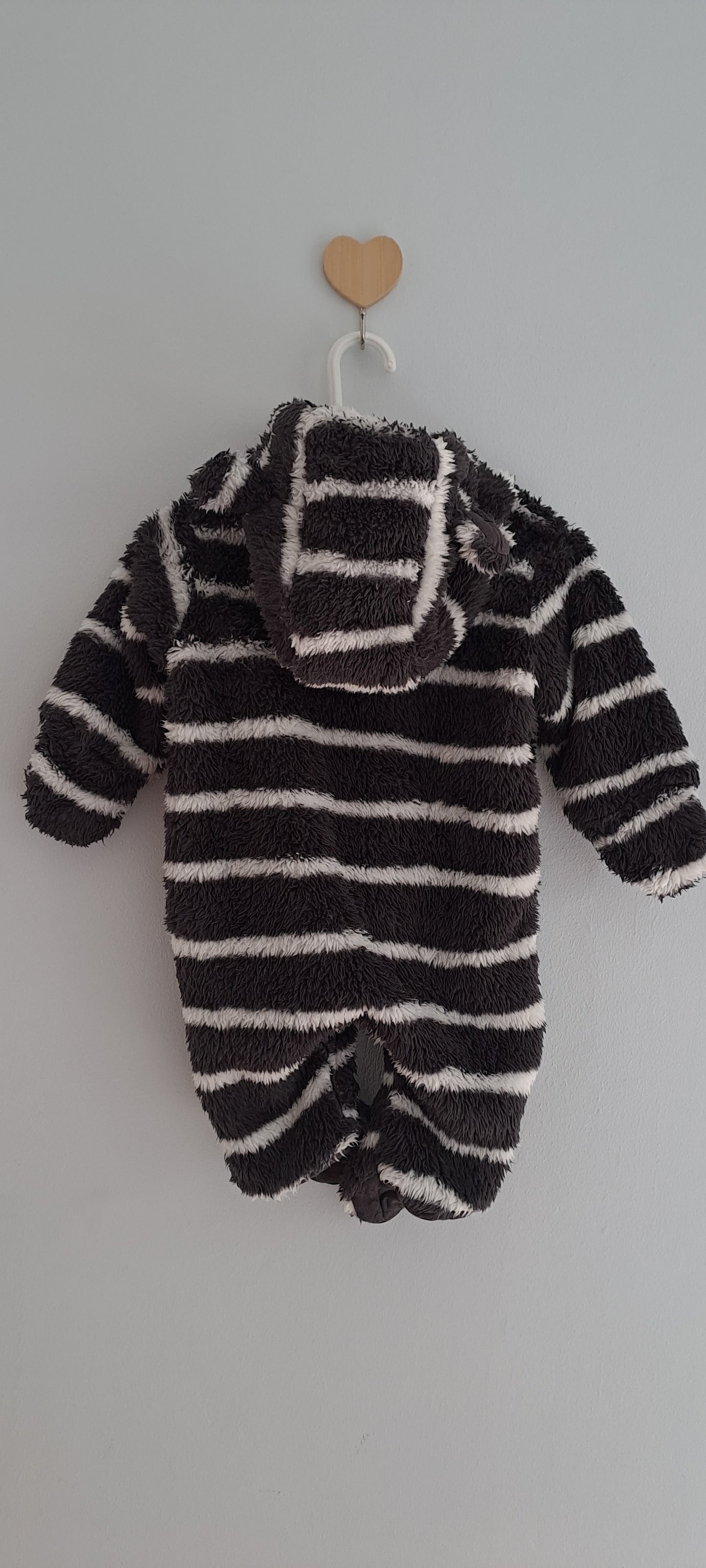 Woolworths Striped Sherpa Jumpsuit Newborn