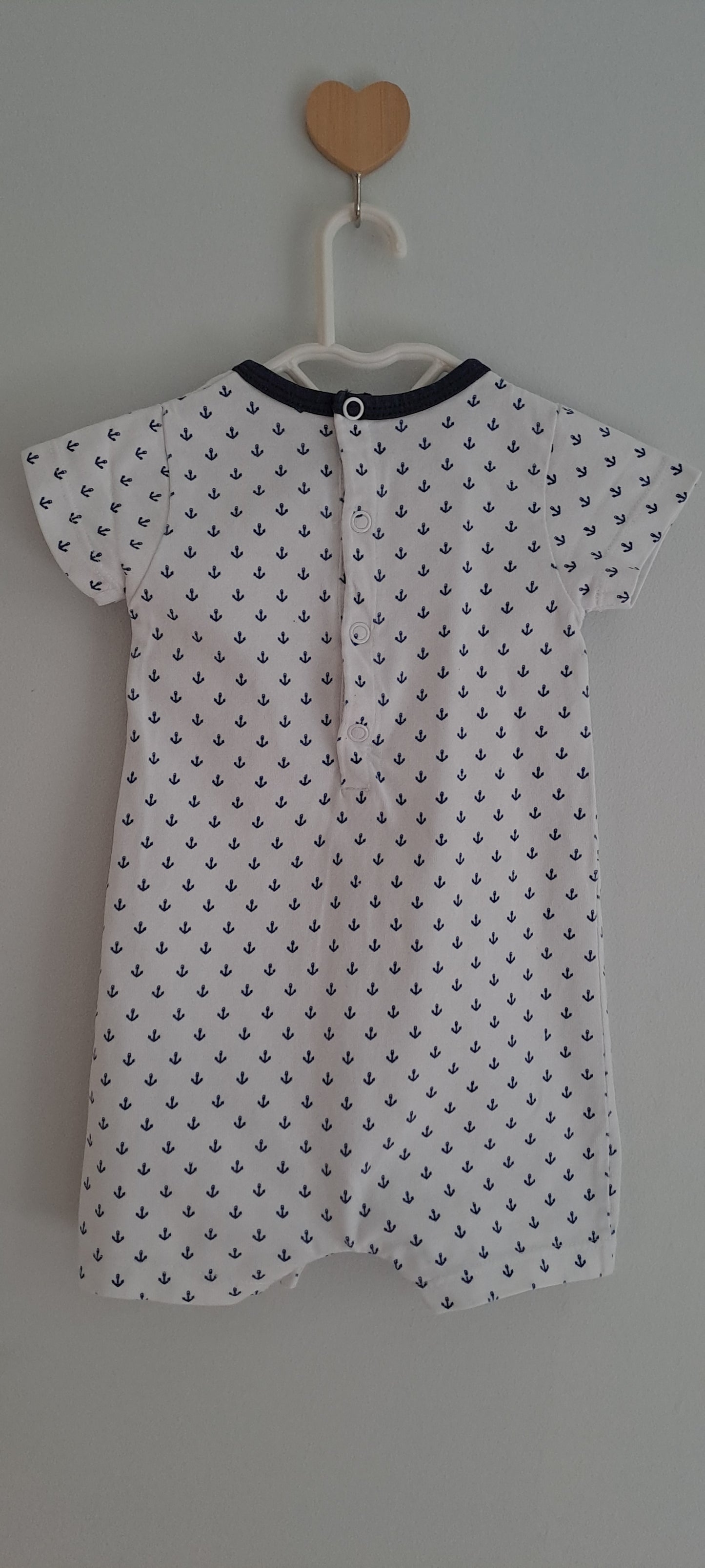 Jacadi Paris Nautical Anchor Print Romper 3-6 Months