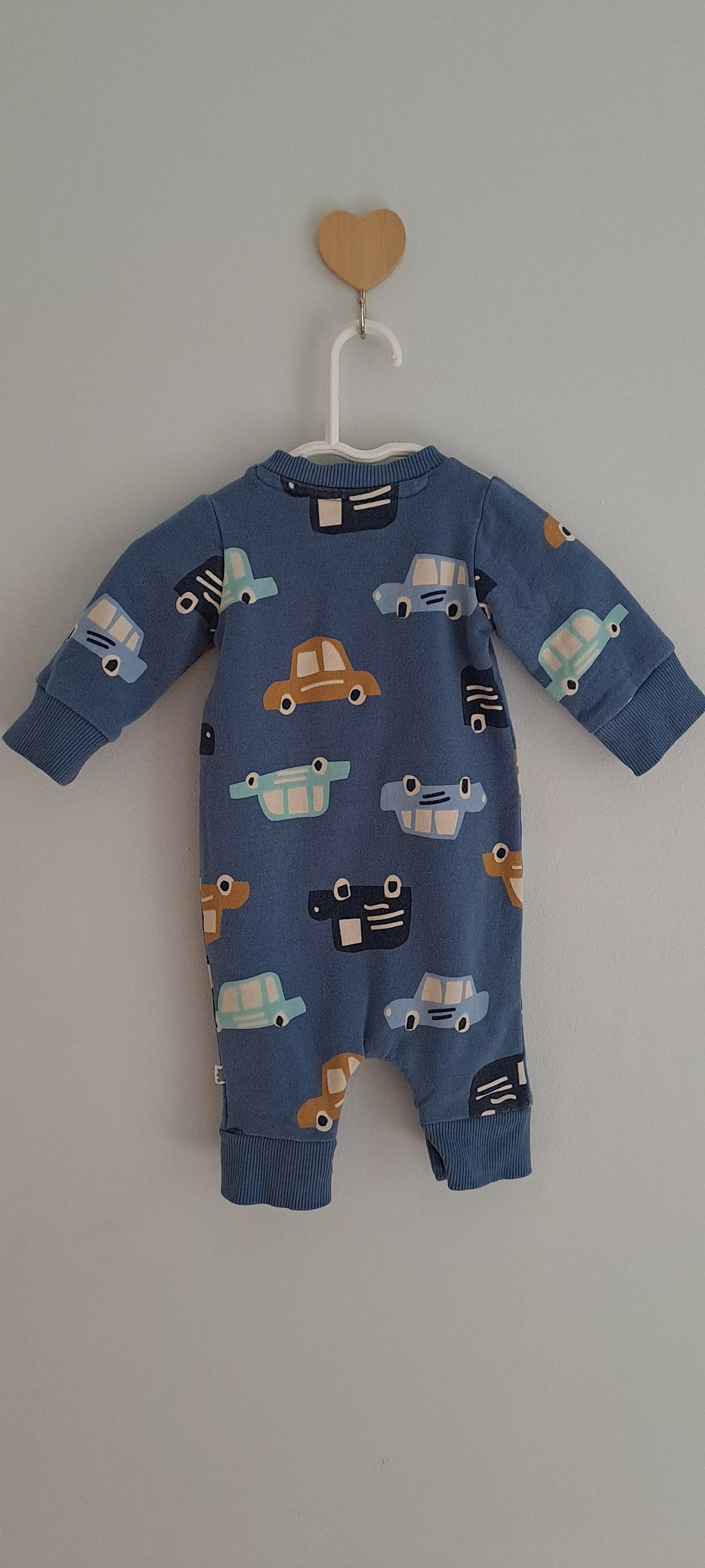 Woolworths Fleece-Lined Vintage Car Romper & Beanie Set Newborn