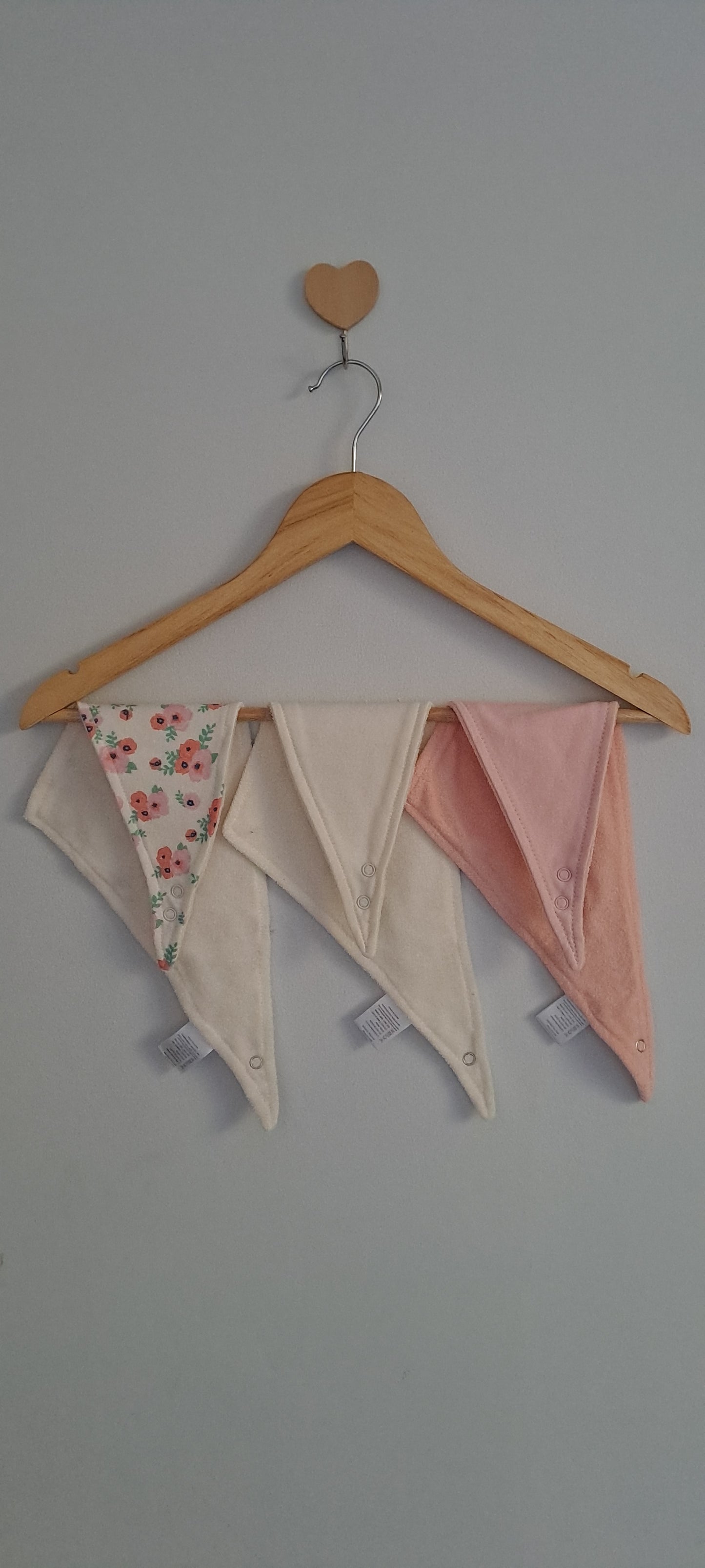 Jolly Tots Pink Floral Bandana Dribble Bibs 3-Pack One Size