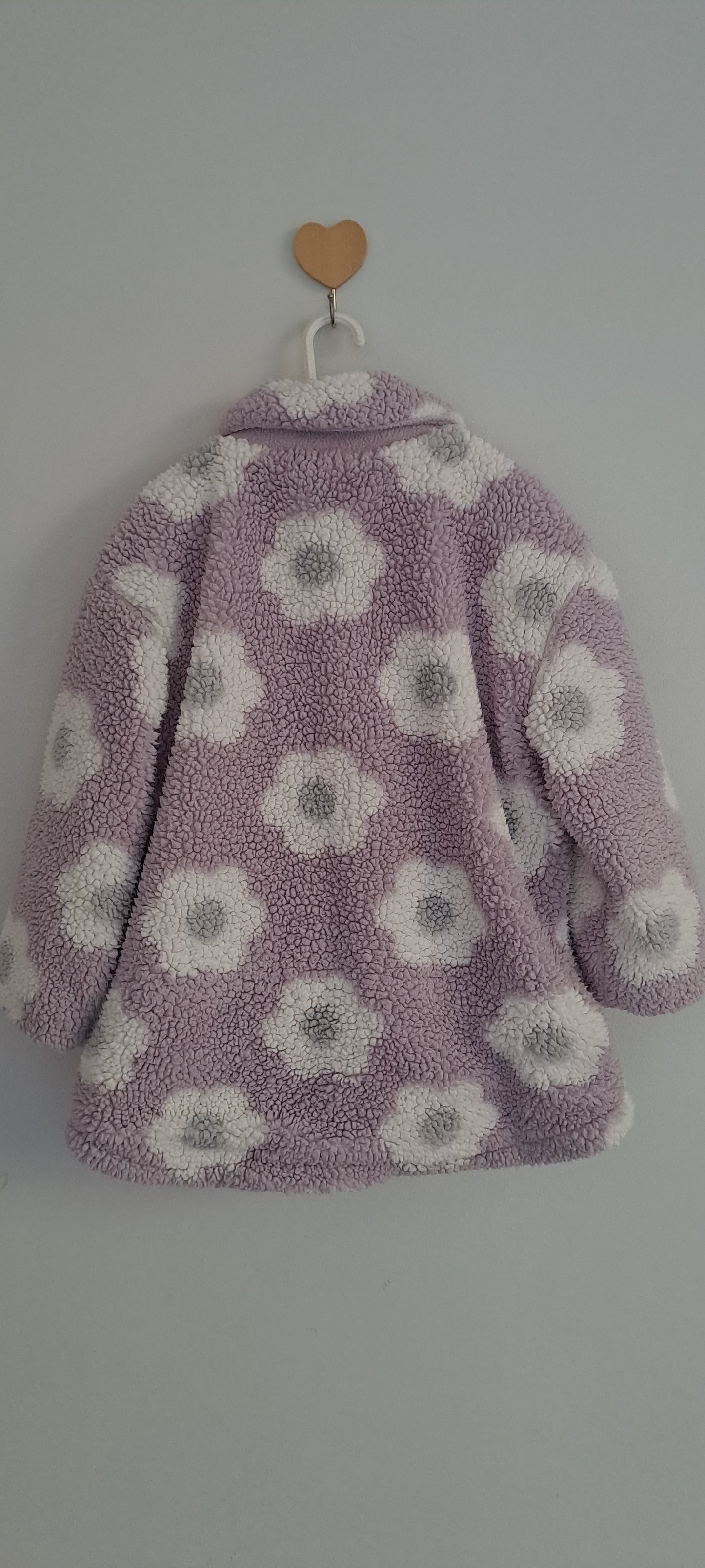 Qtee Lavender Daisy Sherpa Fleece Shacket 3-4 Years