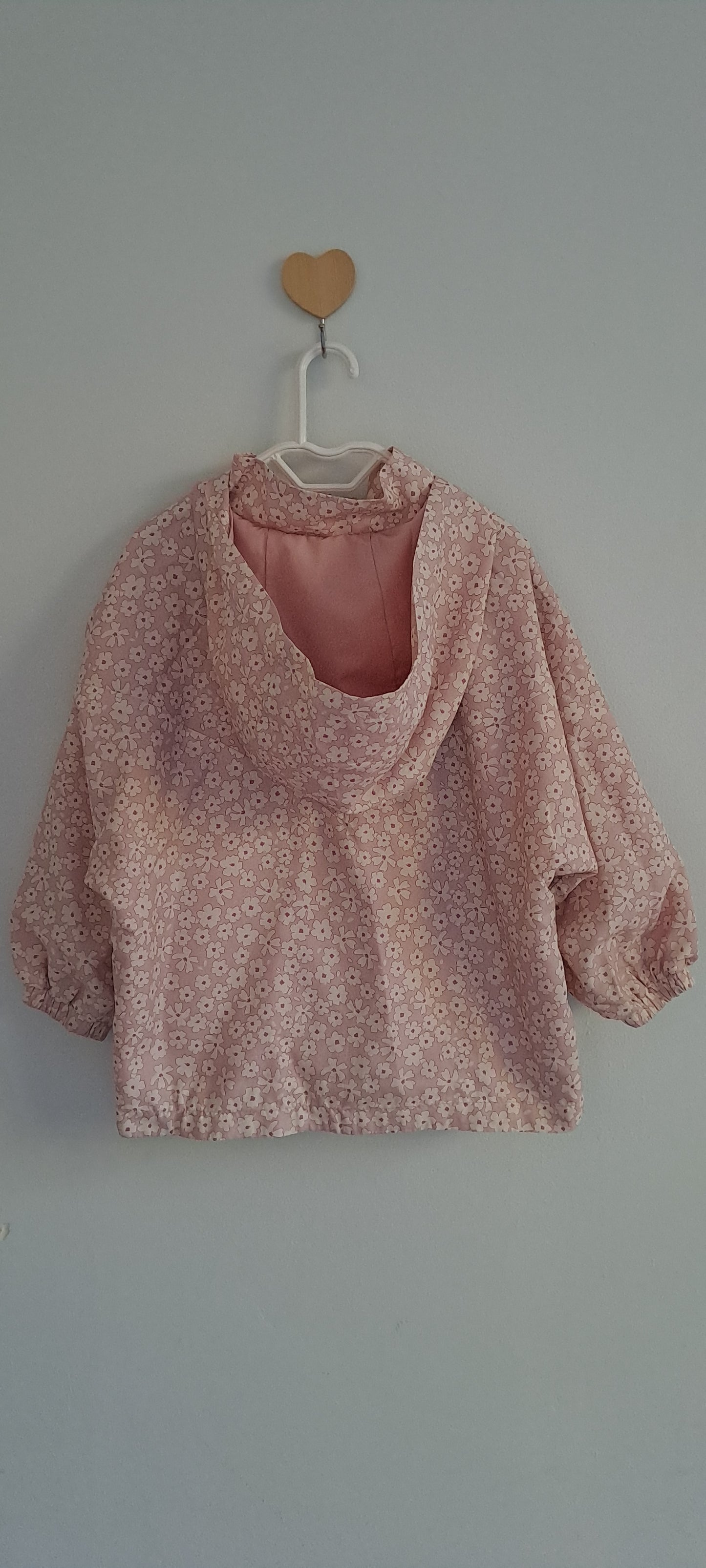 Zara Kids Dusty Pink Daisy Floral Oversized Windbreaker 2-3 Years