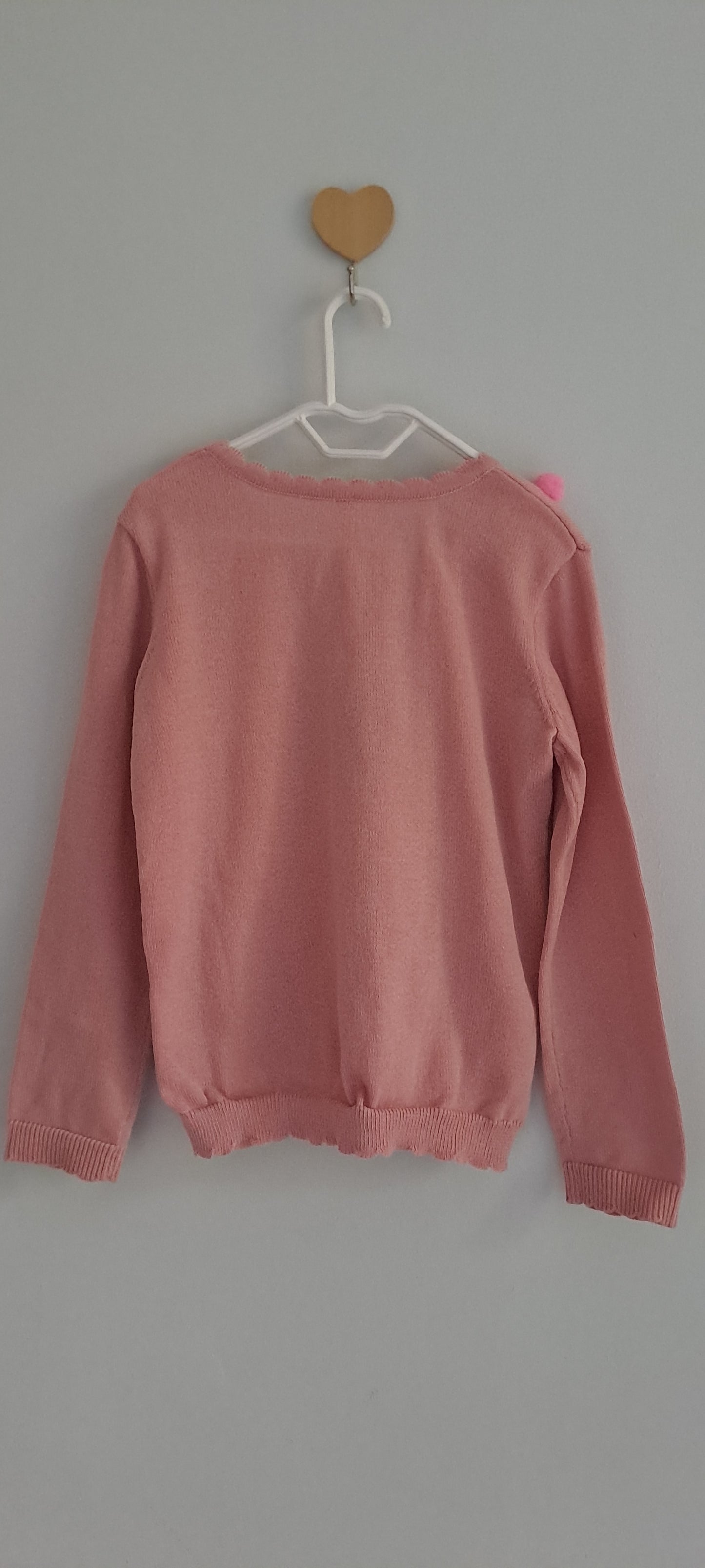 Real Kids Dusty Pink Pom-Pom Unicorn Cardigan 5-6 Years
