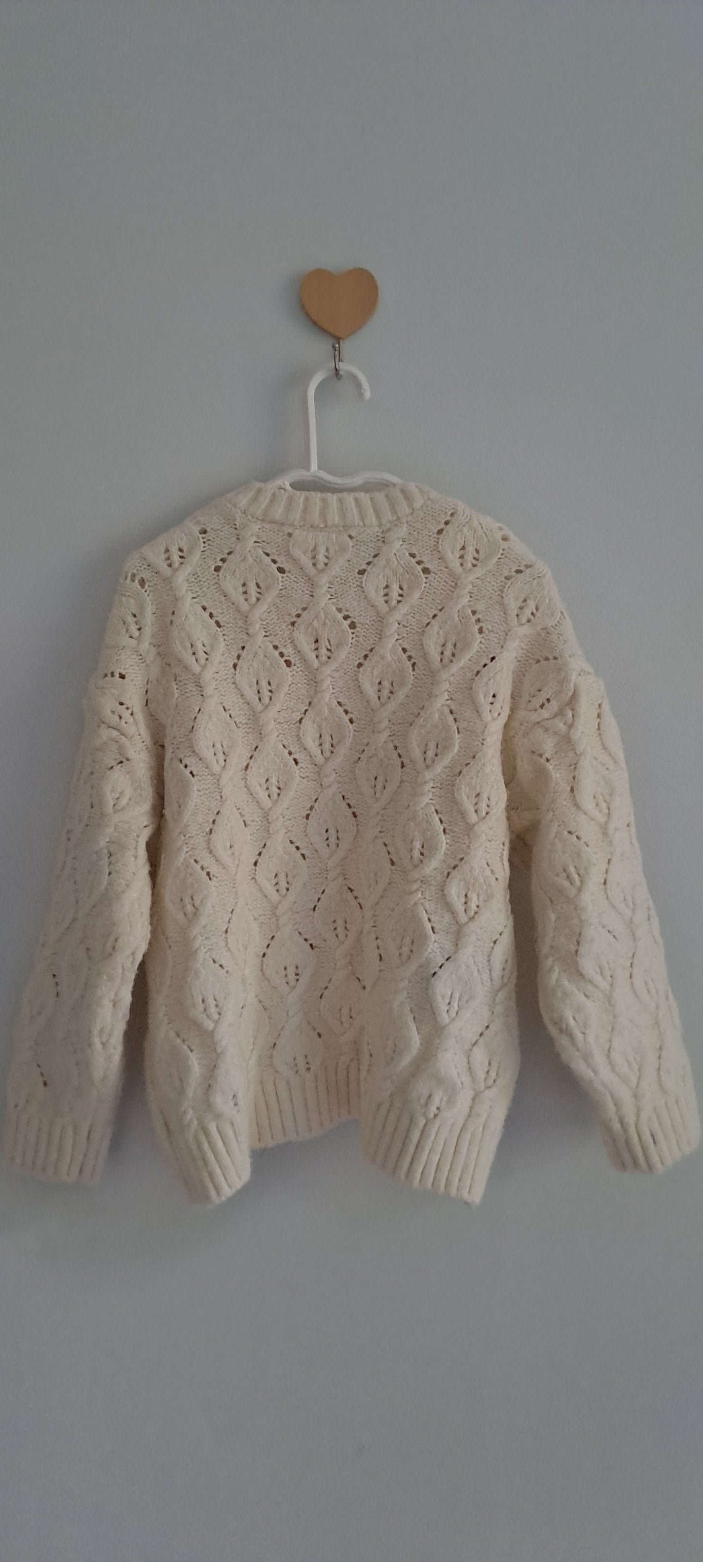Zara Kids Cream Cable Knit Embroidered Flower Jumper 3-4 Years