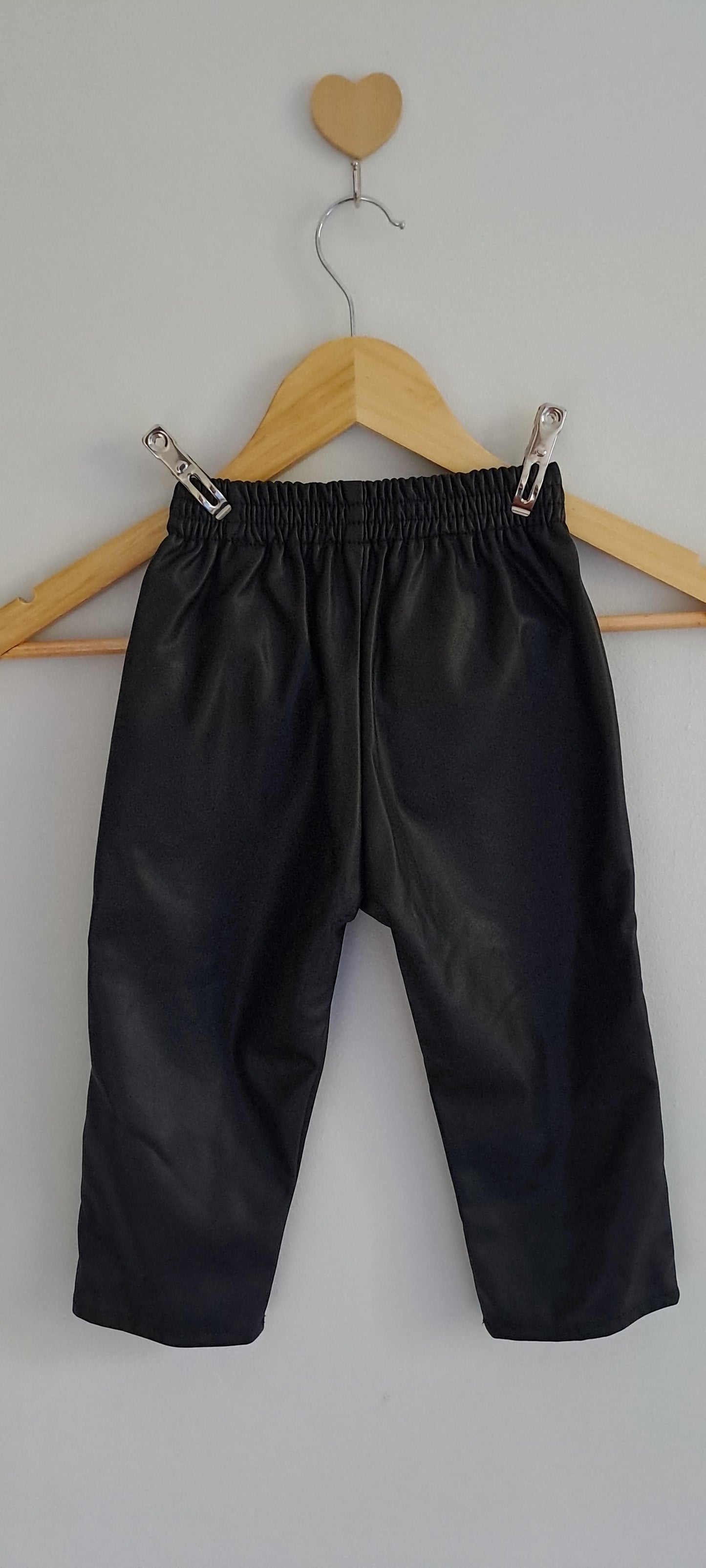 Zara Kids Black Faux Leather Paperbag Trousers | 2-3 Years