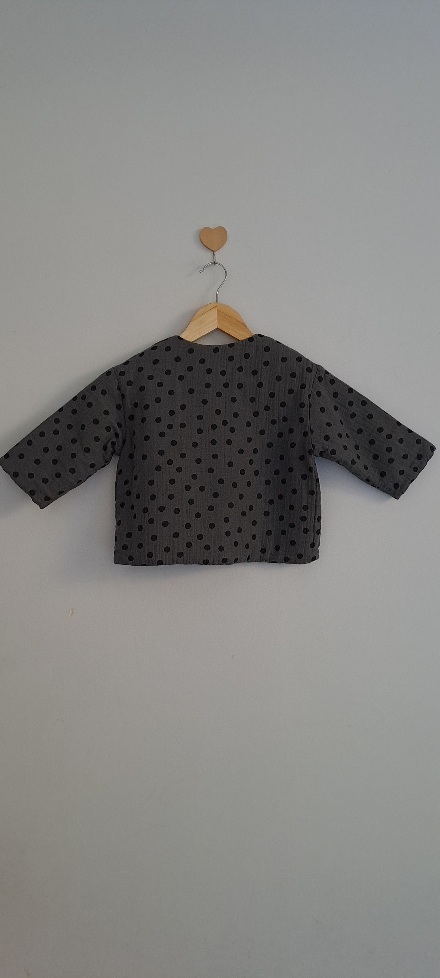 Zara Charcoal Polka Dot Quilted Jacket 18-24 Months