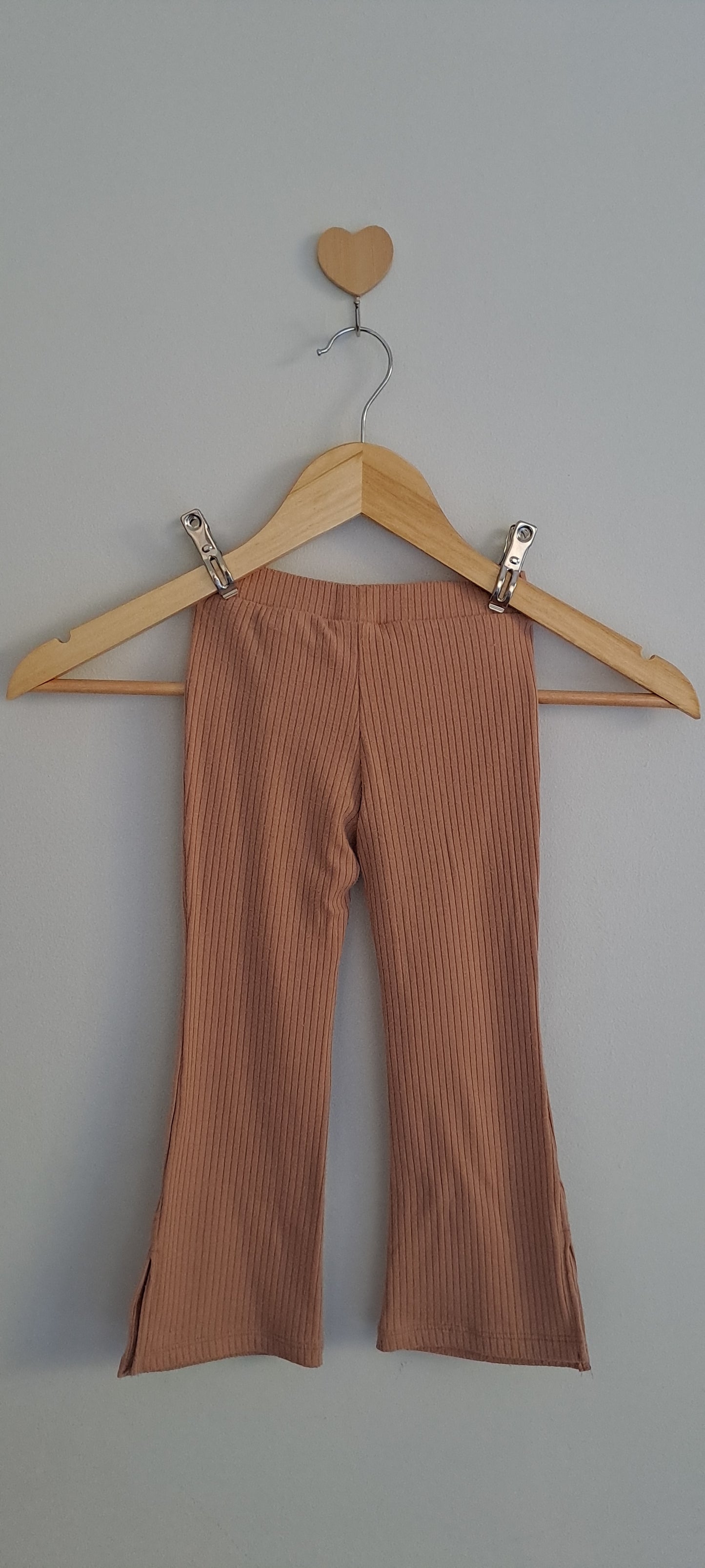 H&M Terracotta Ribbed Flare Leggings 2-3 Years