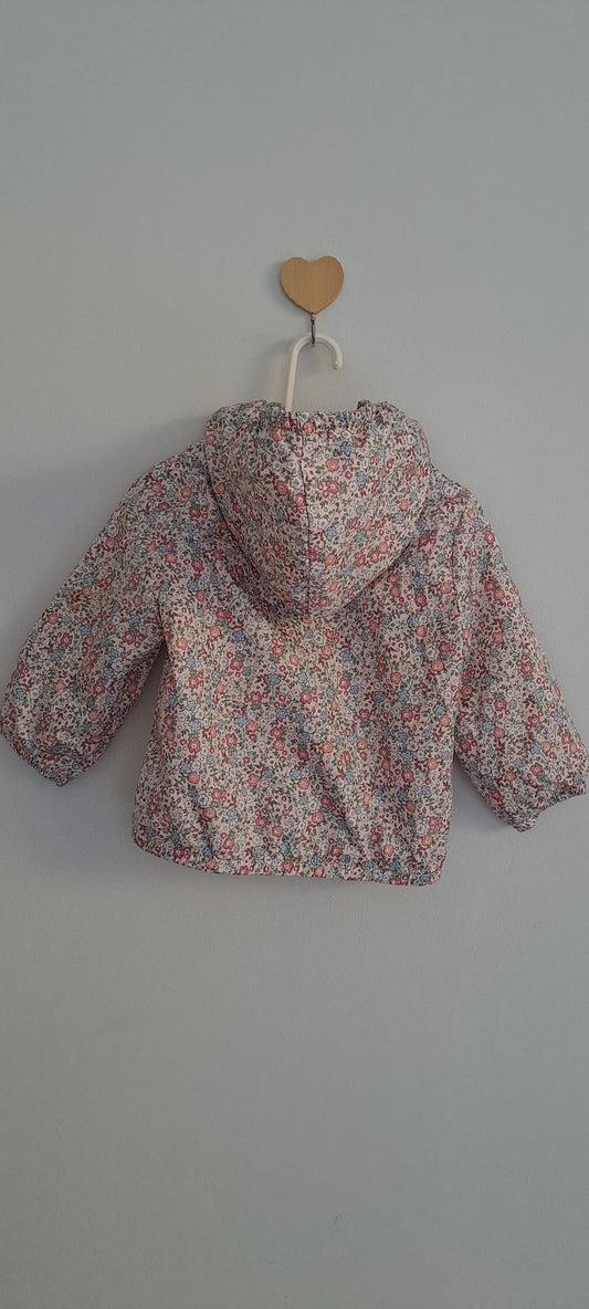 H&M Cream Ditsy Floral Water-Repellent Raincoat 4-6 Months