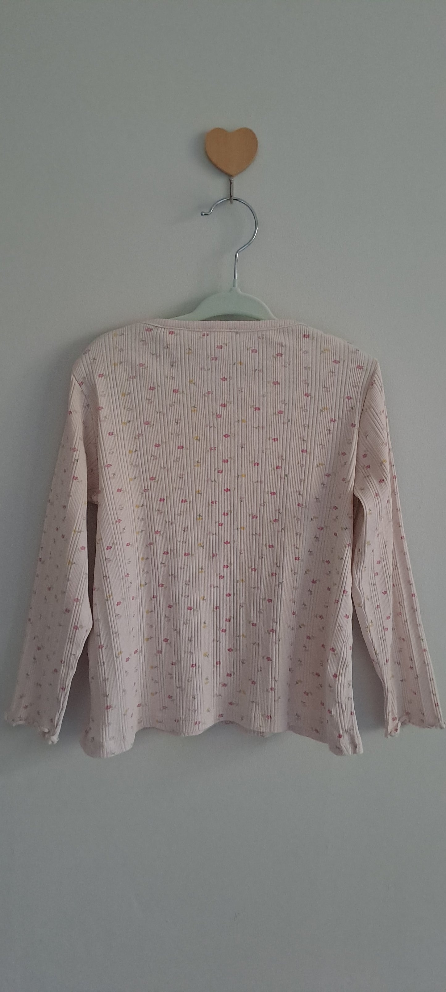 Zara Girls Floral Ribbed Henley Top 3-4 Years