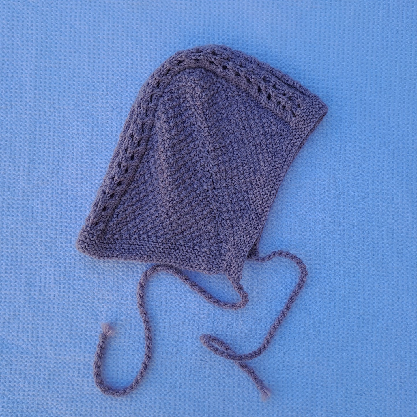 Textured Hand-Knitted Lace Baby Bonnet 0-3 Months