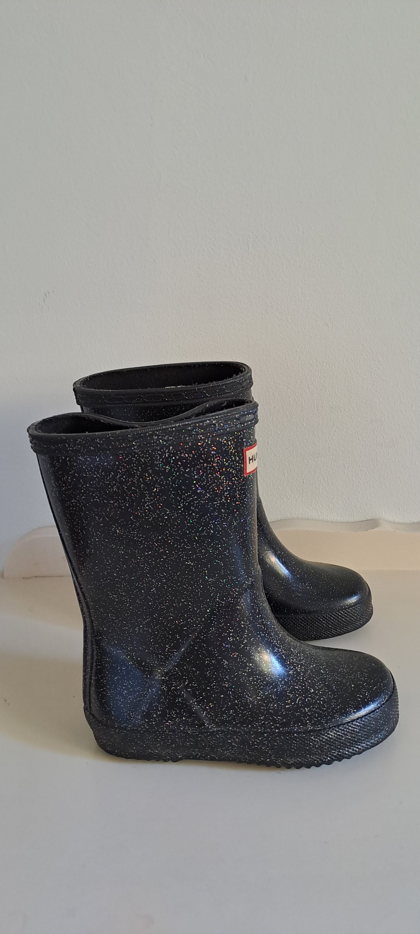 Hunter Kids Original First Classic Starcloud Glitter Rain Boots Size UK 7 / EUR 24