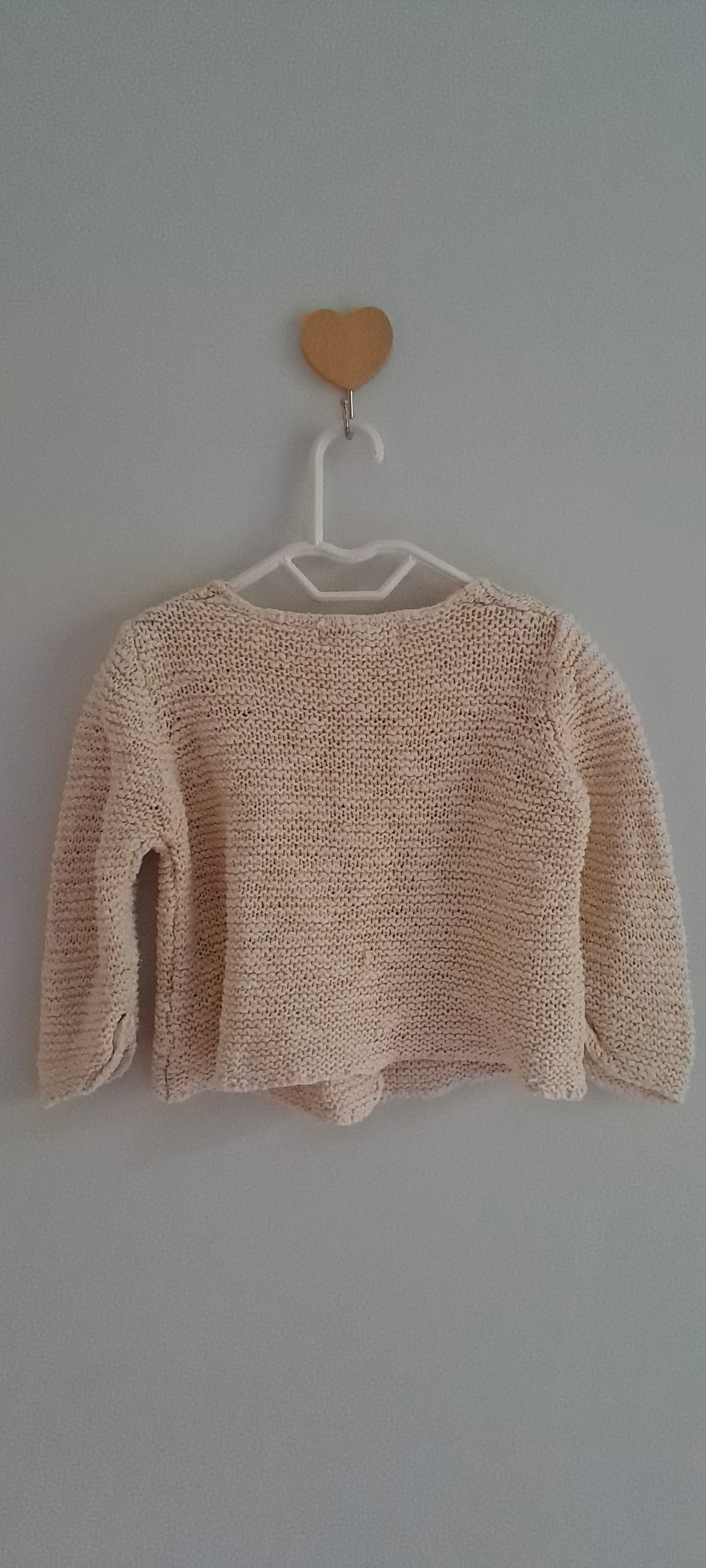 Zara Baby Cream Garter Stitch Knit Cardigan 6-9 Months