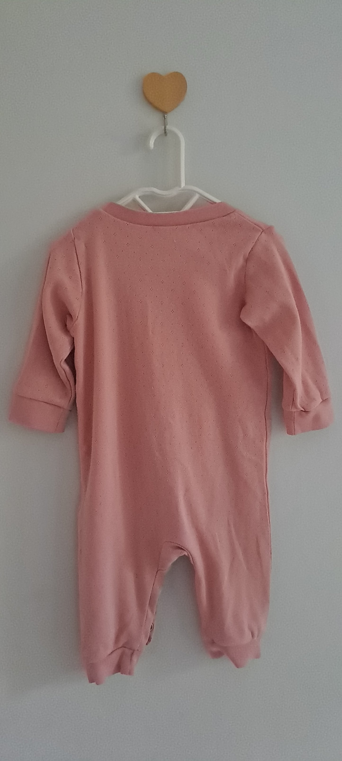 H&M Organic Cotton Dotted Pink Sleepsuit 4-6 Months