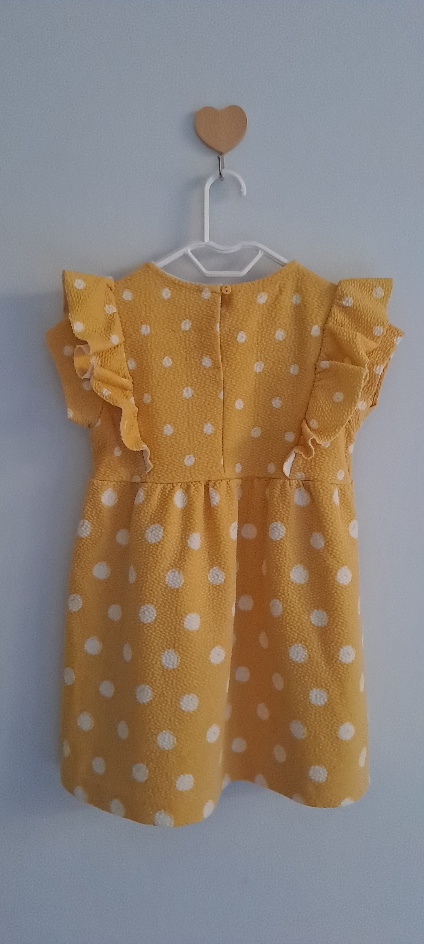 Zara Kids Yellow Polka Dot Jacquard Ruffle Dress 2-3 Years