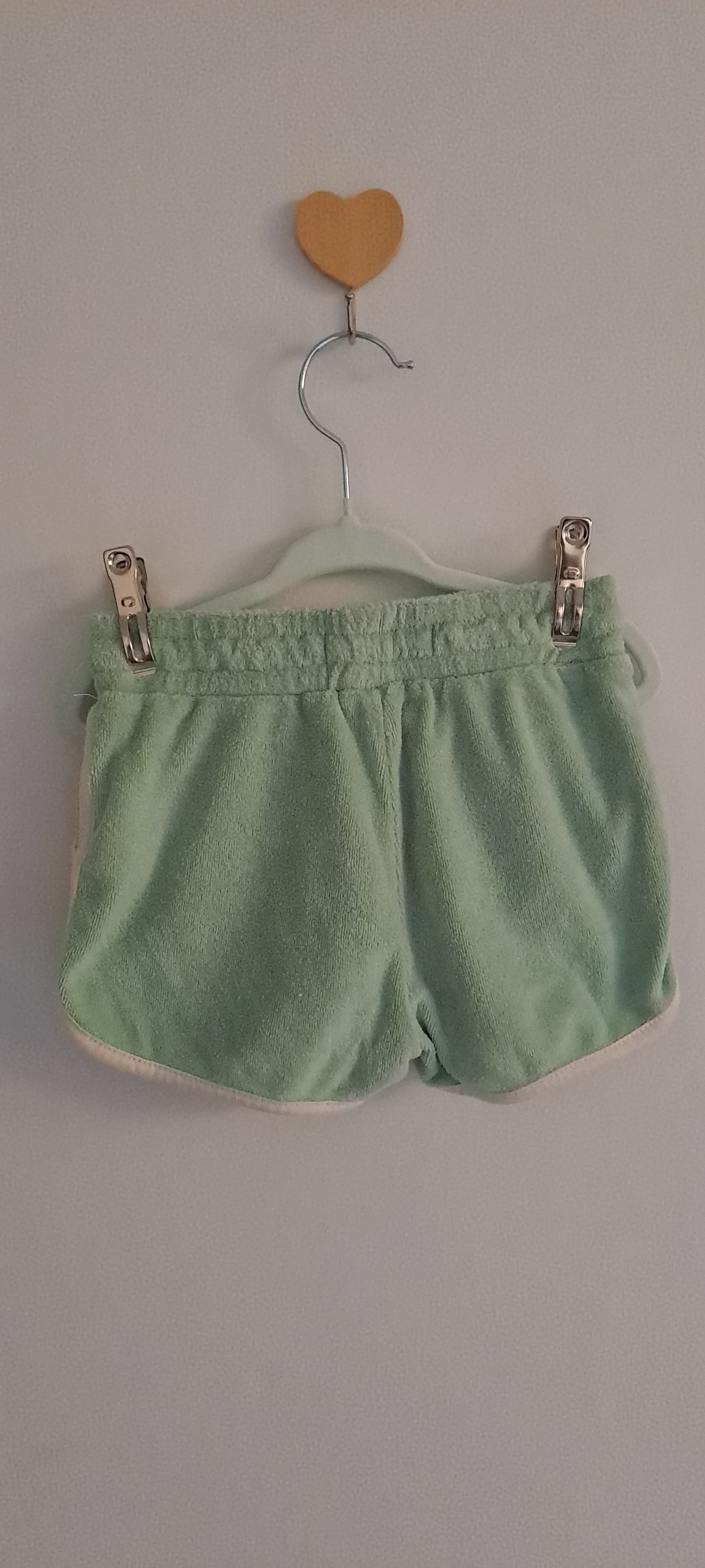 Cotton On Kids Sage Towelling Shorts with Contrast Piping 1-2 Years