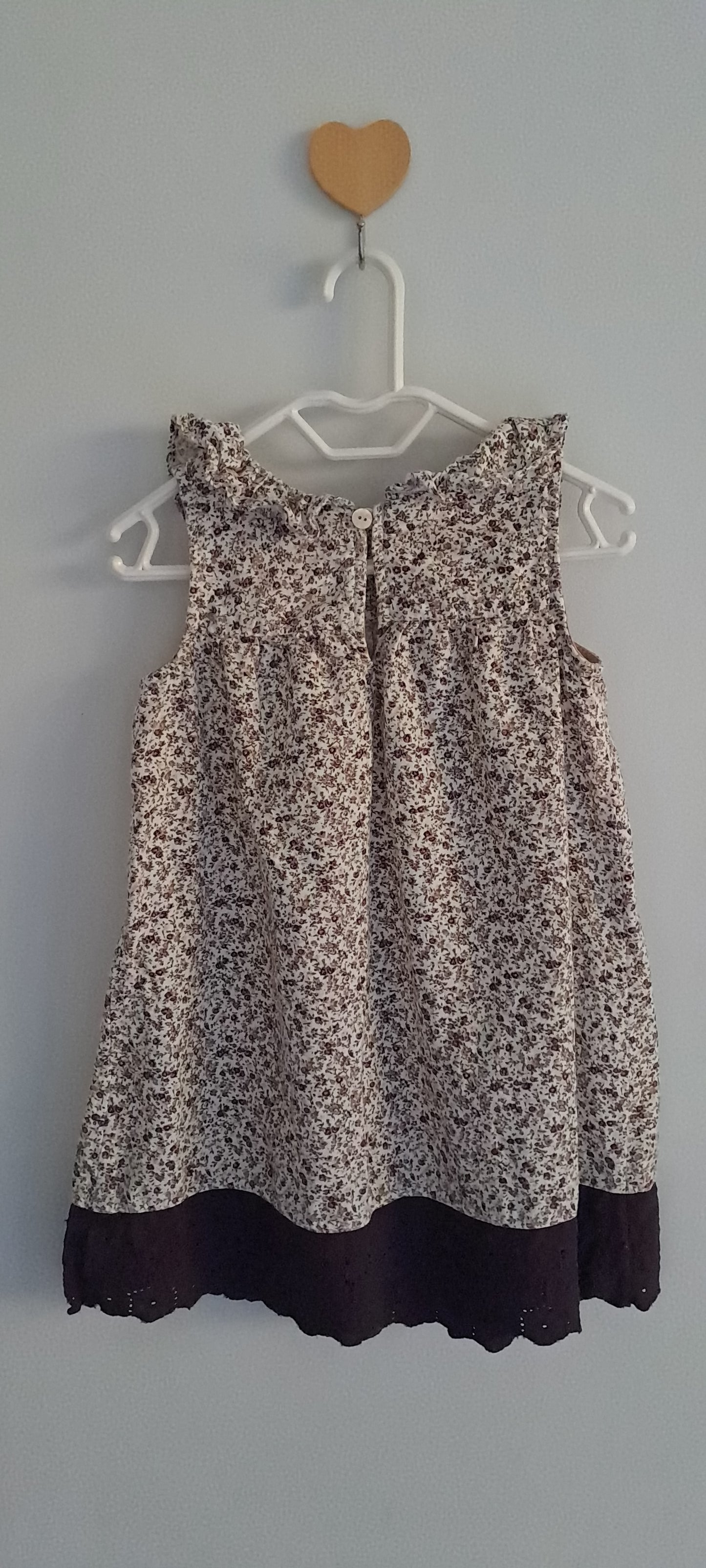 Petit Bunny Floral Smock Dress with Broderie Anglaise Hem 1-2 Years