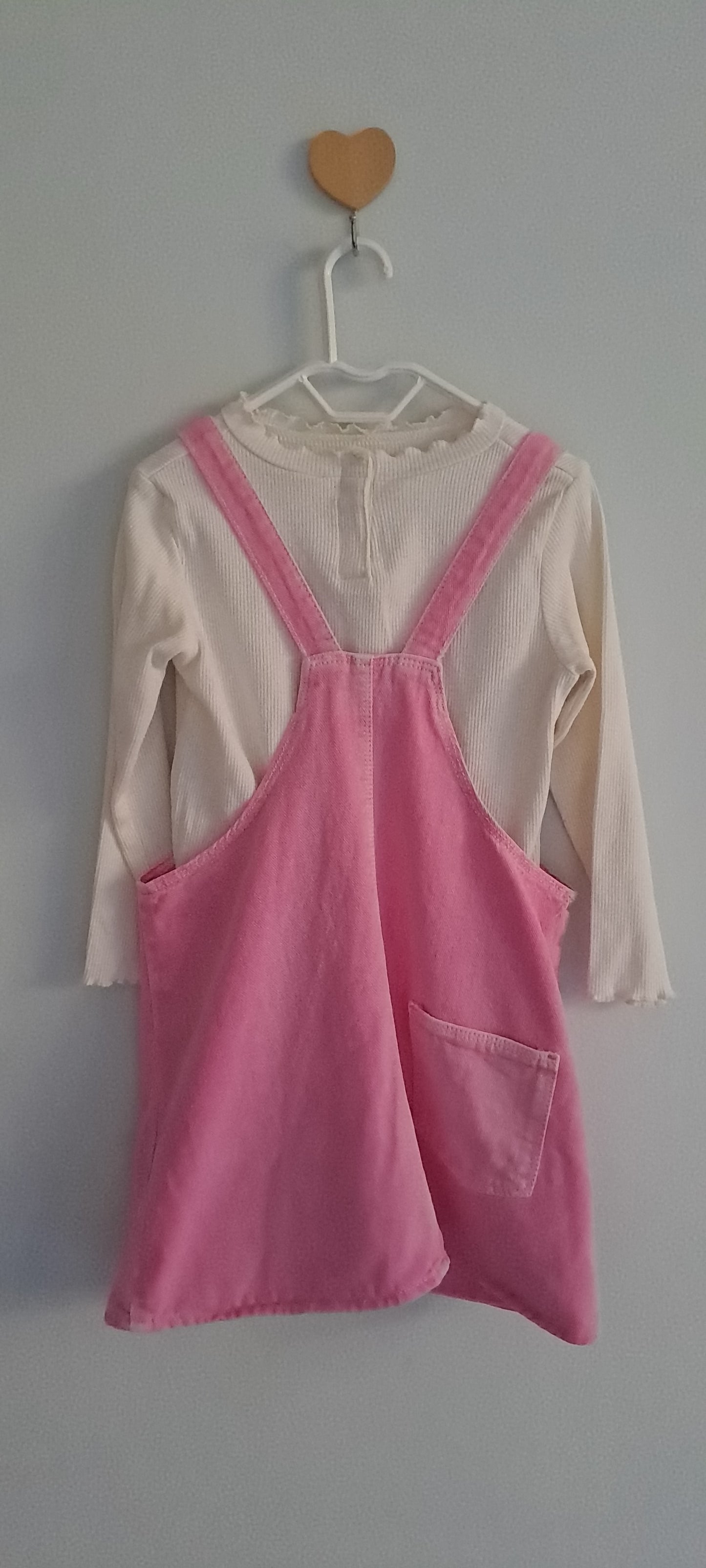 Zara Kids Pink Denim Pinafore Dress 3-4 Years