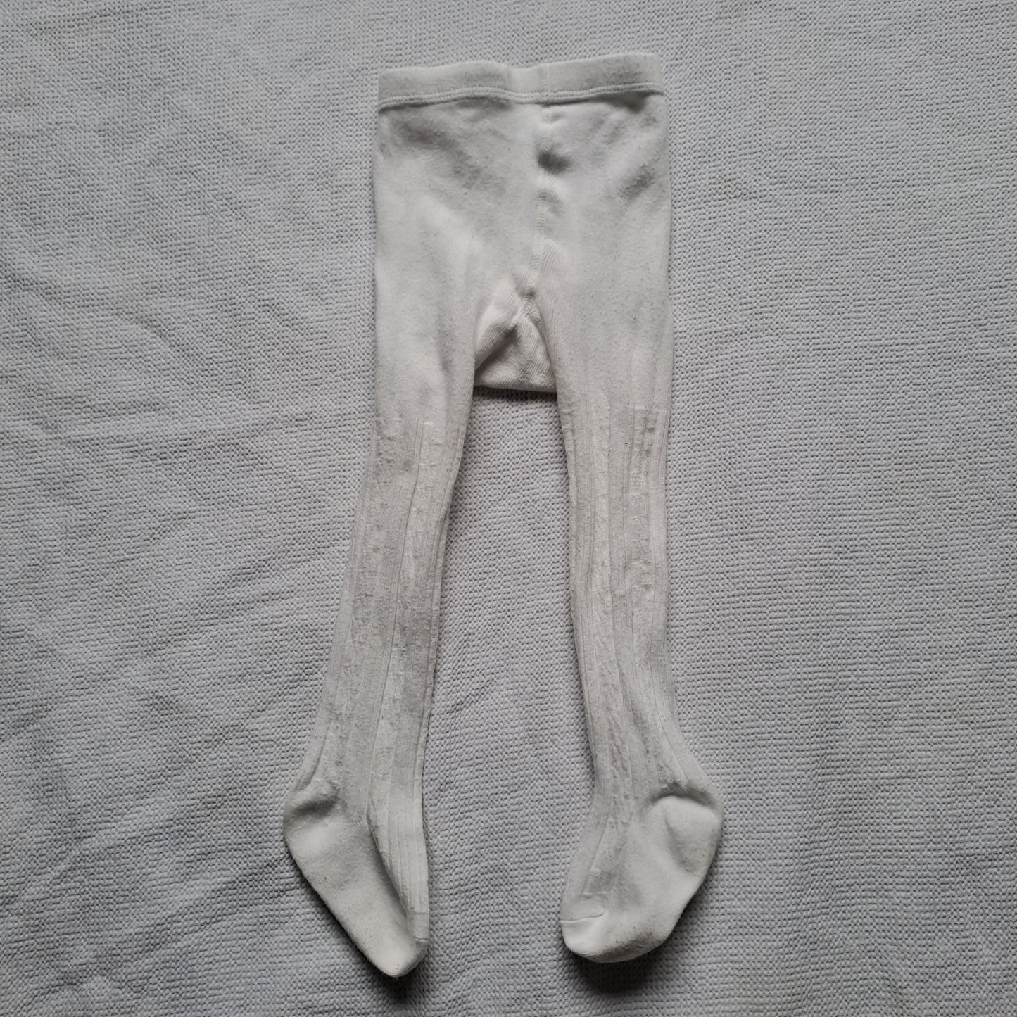 Elegant White Cable Knit Baby Tights 12-18 Months