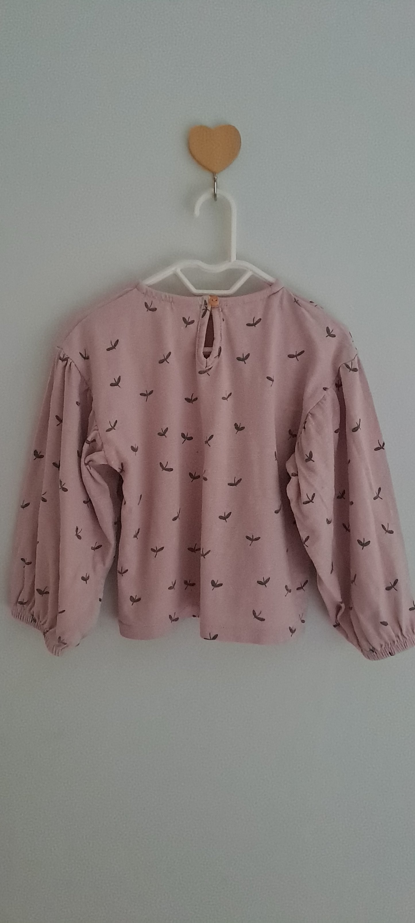 Zara Baby Mauve Dragonfly Print Puff Sleeve Top 18-24 Months