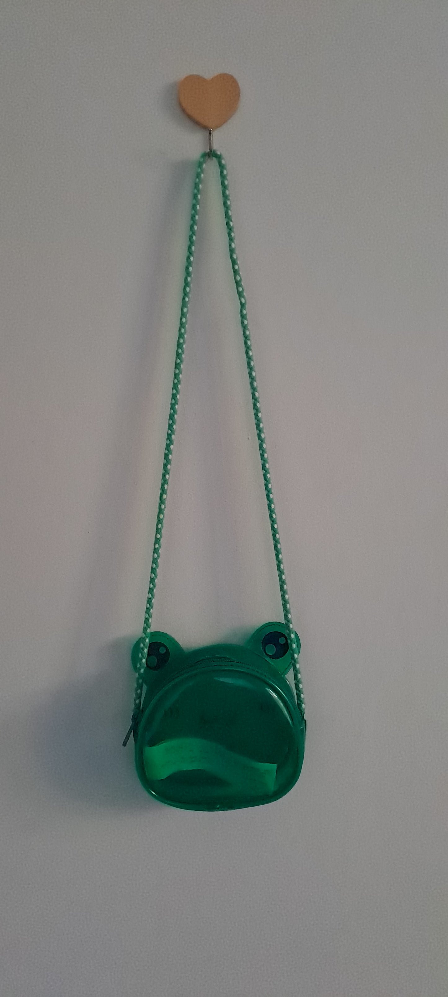 Zara Kids Green Jelly Frog Face Crossbody Coin Purse