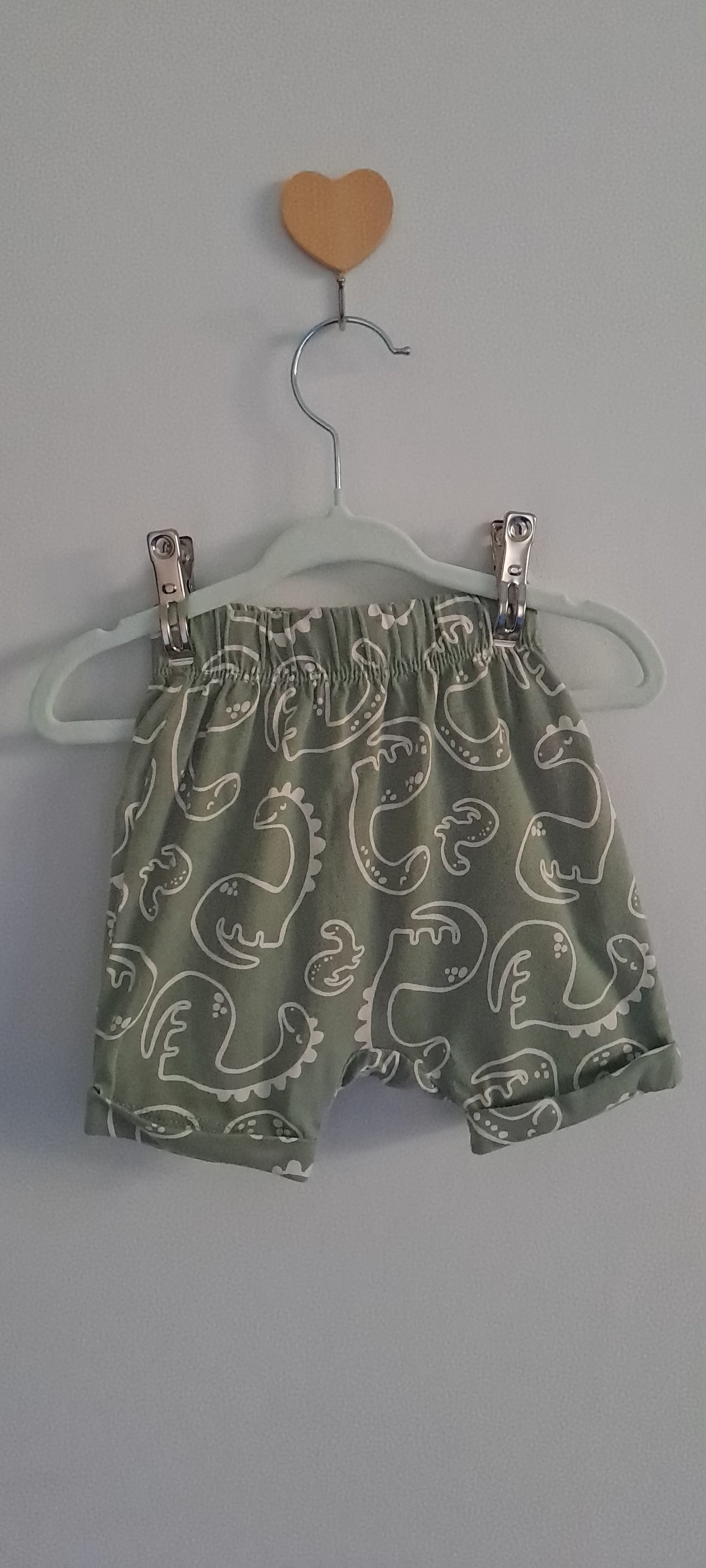 Woolworths Baby Sage Green Dinosaur Print Harem Shorts 3-6 Months