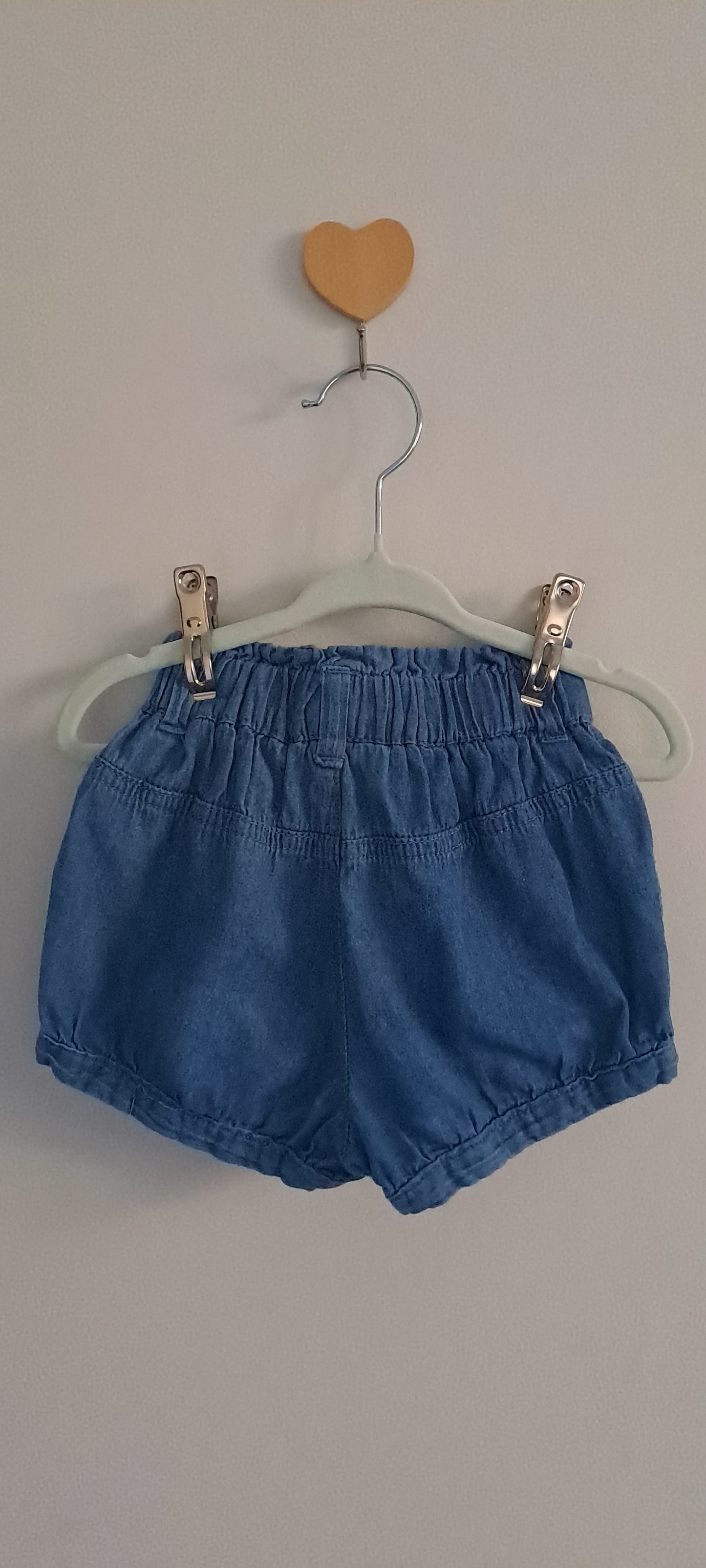 Ackermans Baby Girl Soft Chambray Paperbag Waist Tie Shorts 12-18 Months