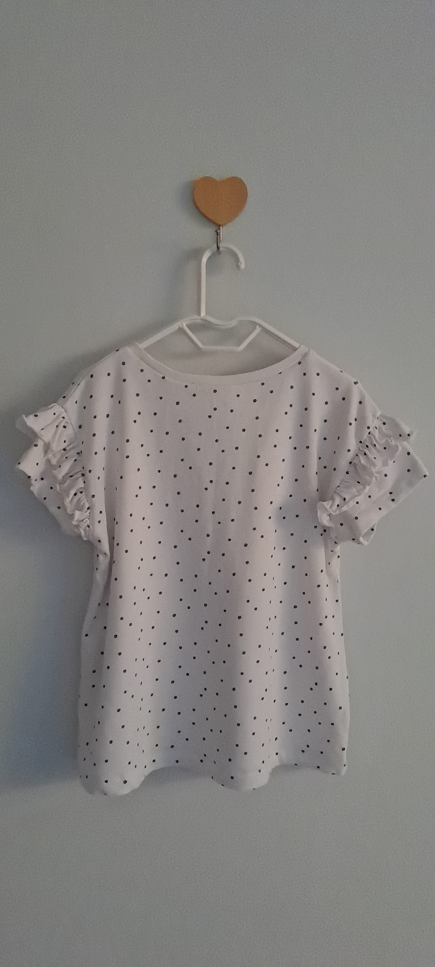 Zara Kids Girl Polka Dot Ruffle Sleeve T-Shirt 2-3 Years