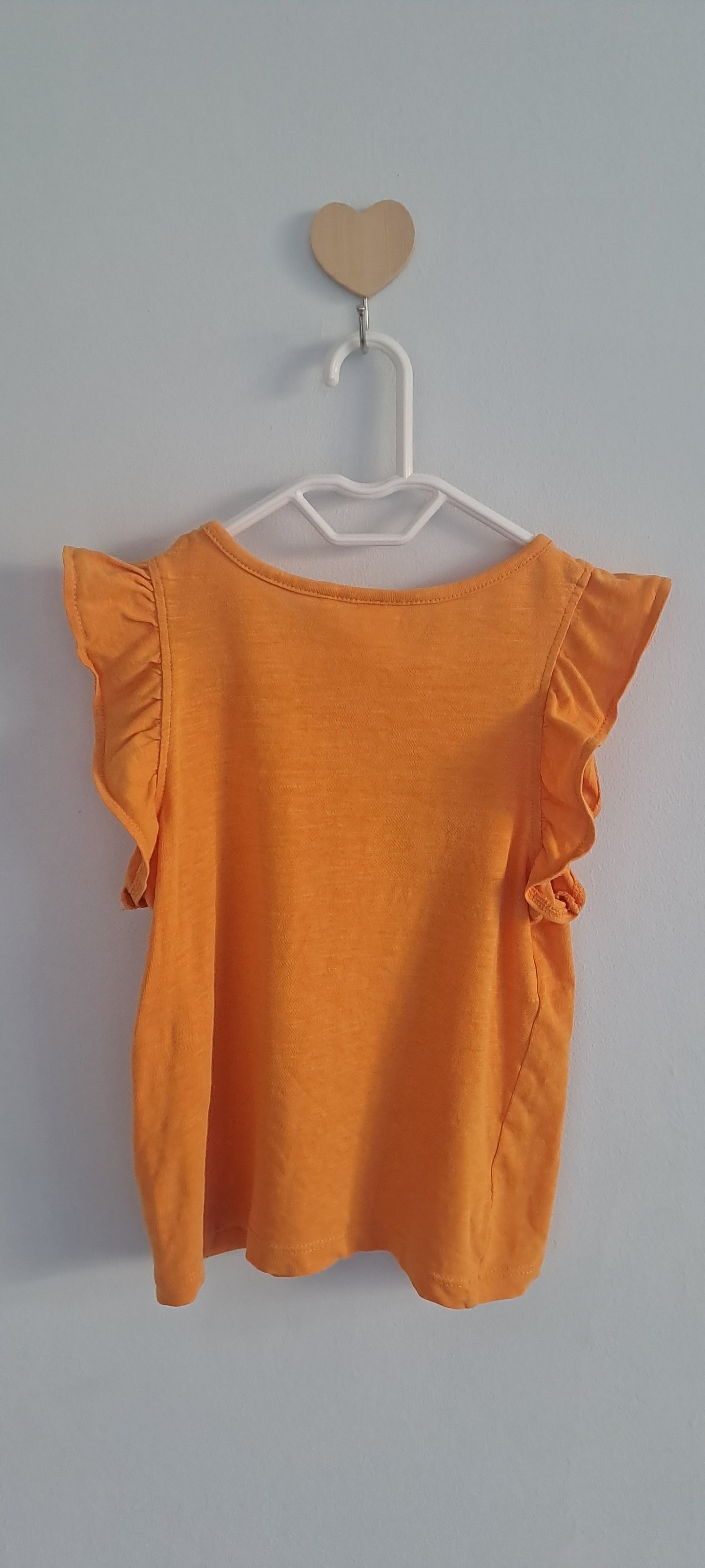 Next Baby Girl Orange Llama "How About No" Ruffle T-Shirt 18-24 Months