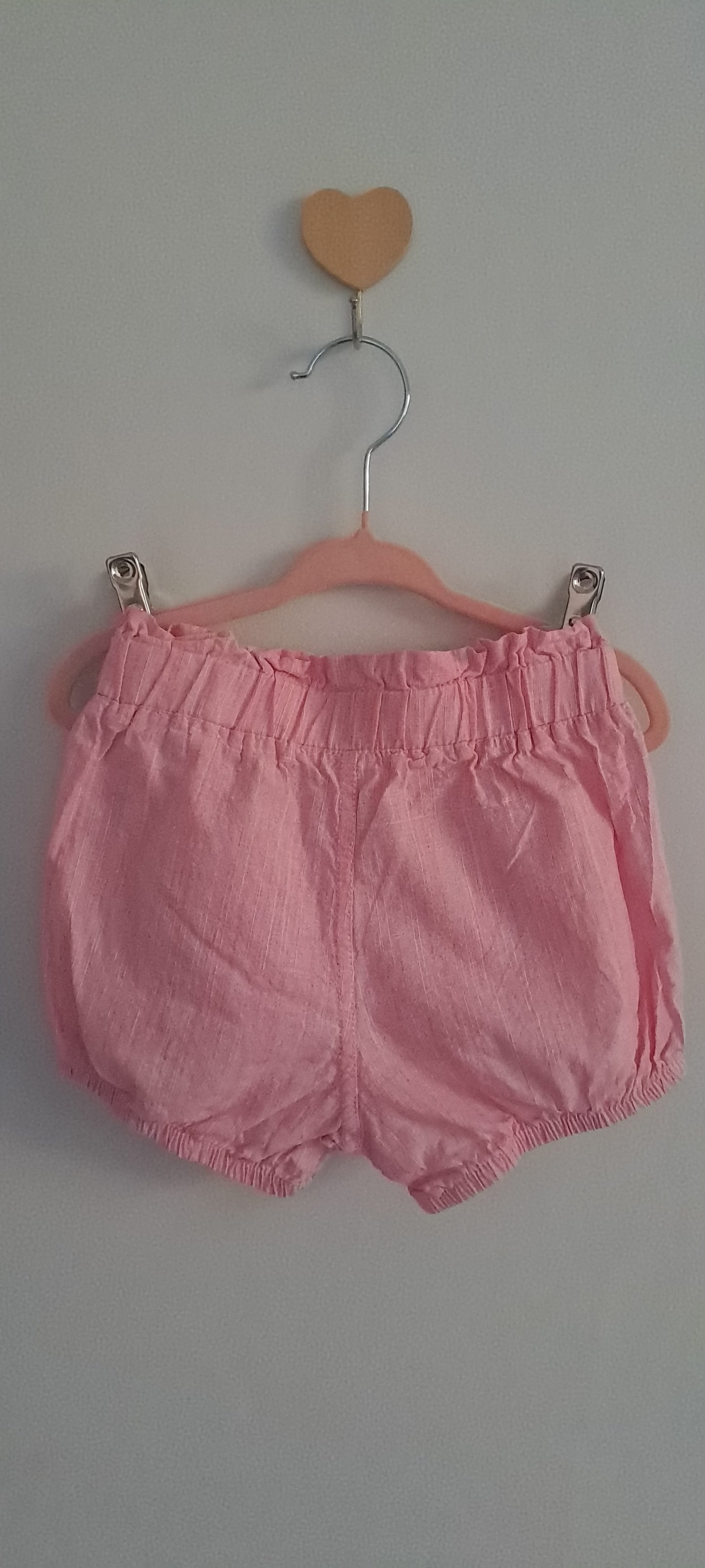 Clicks Baby Girl Pink Paperbag Linen-Look Bloomers Shorts 18-24 Months