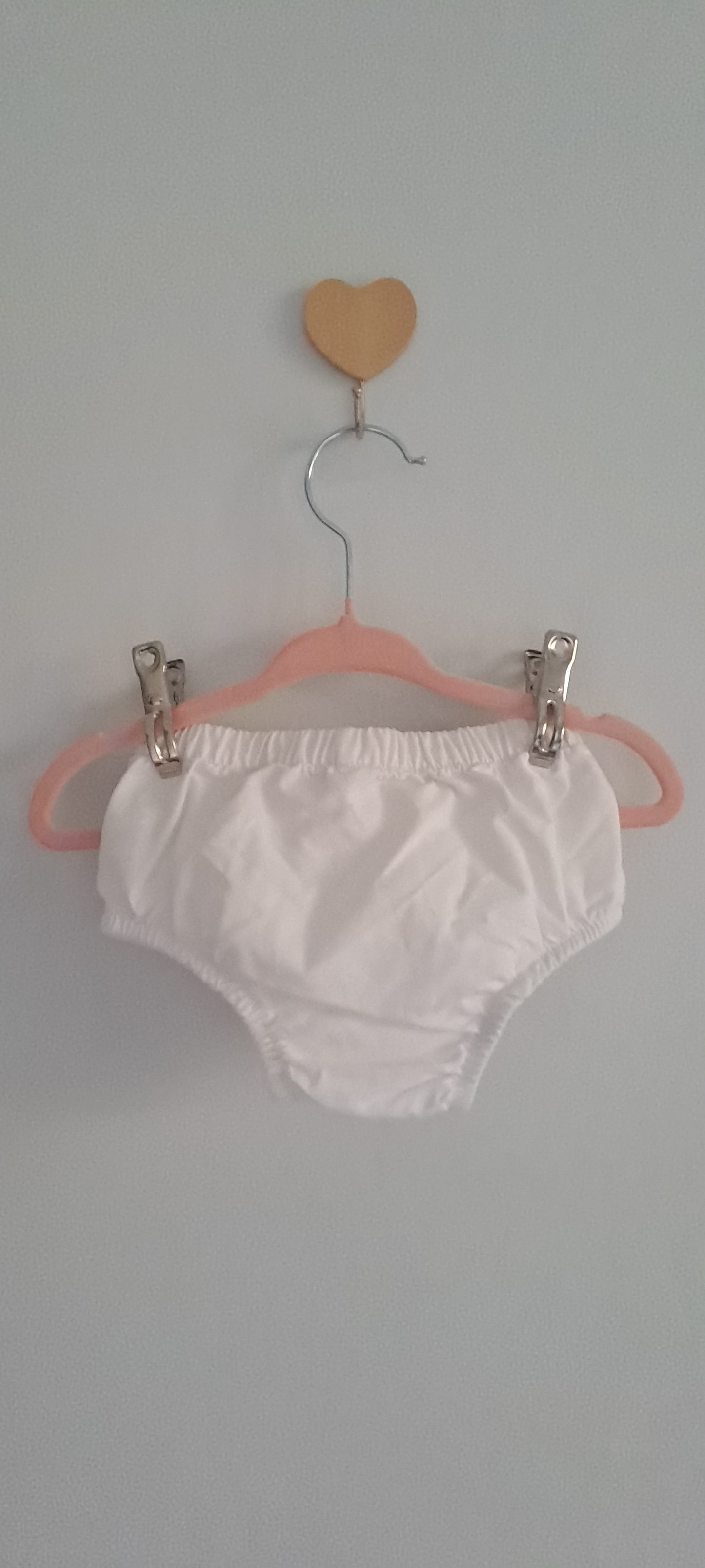 ZY Baby Girl Solid White Cotton Nappy Cover Bloomers 12-18 Months