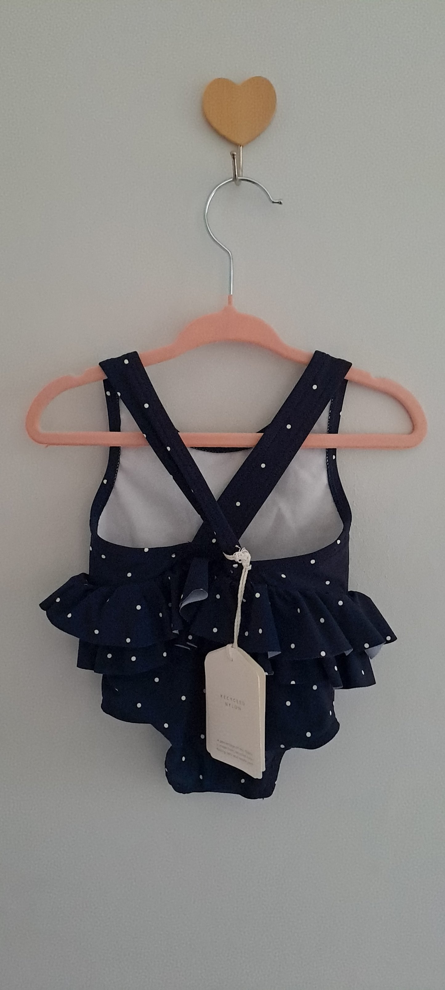 Country Road Baby Girls' Heart Detail Ruffle Swimsuit 0-3 Months