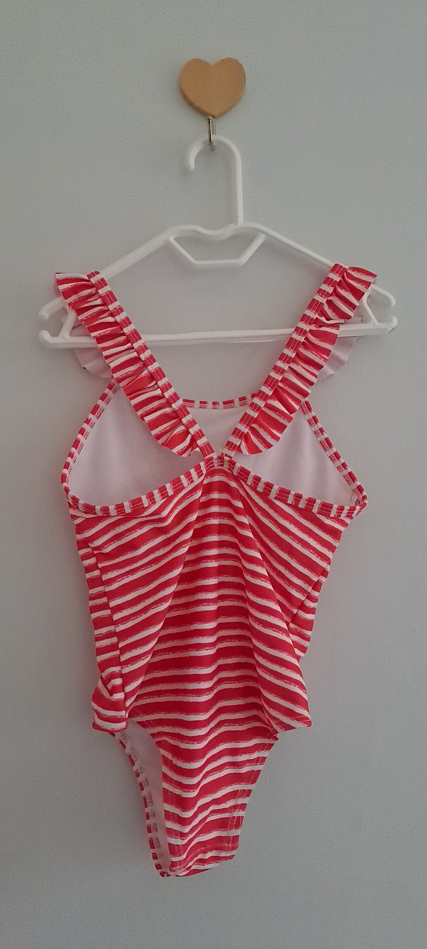 Watermelon Sequin Stripe Ruffle One-Piece Swimsuit 6-12 Months