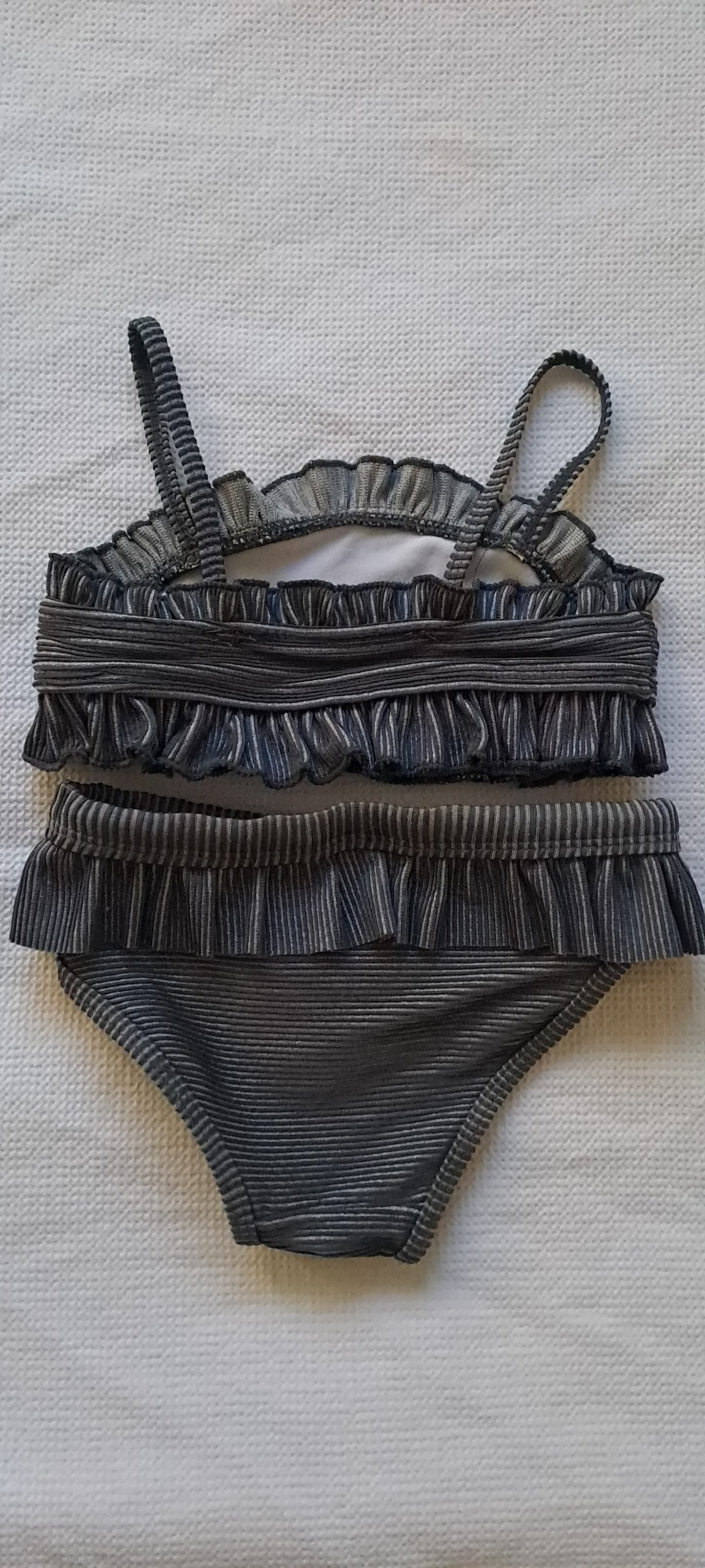 Cotton On Kids Girls' Ribbed Metallic Ruffle Bikini Set 18-24 Months