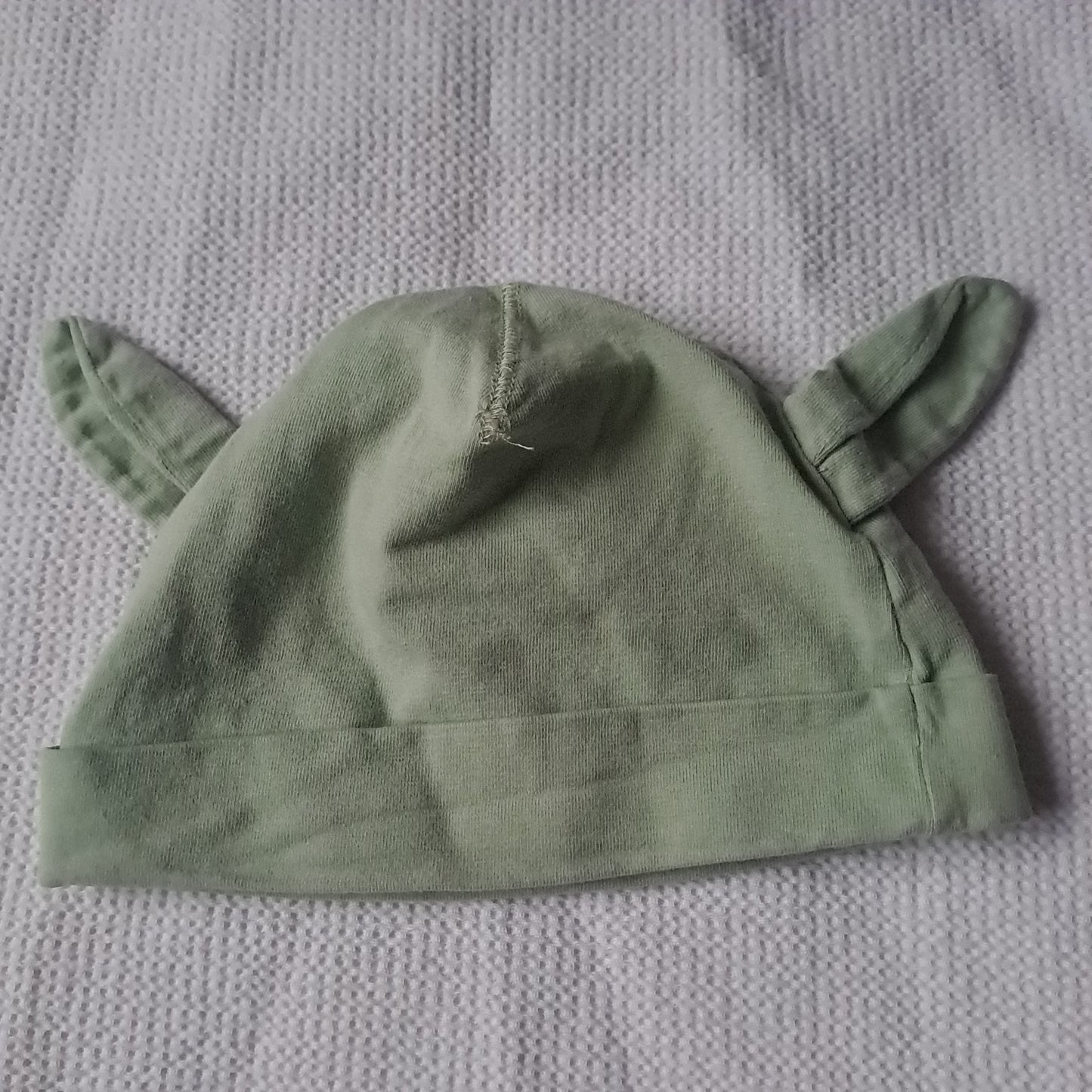 H&M Star Wars Sage Green Yoda-Eared Organic Cotton Beanie Hat 6-9 Months