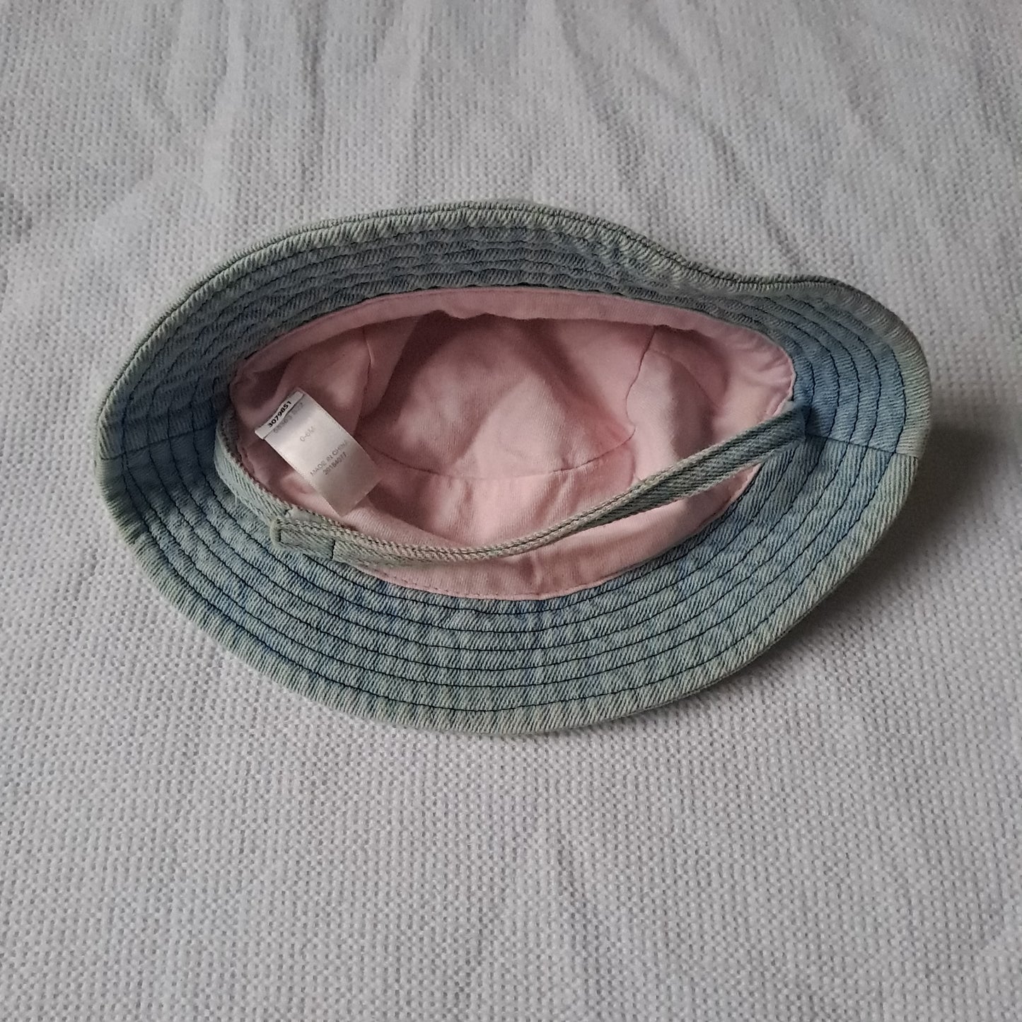 Naartjie Washed Blue Denim Sun Bucket Hat 0-6 Months